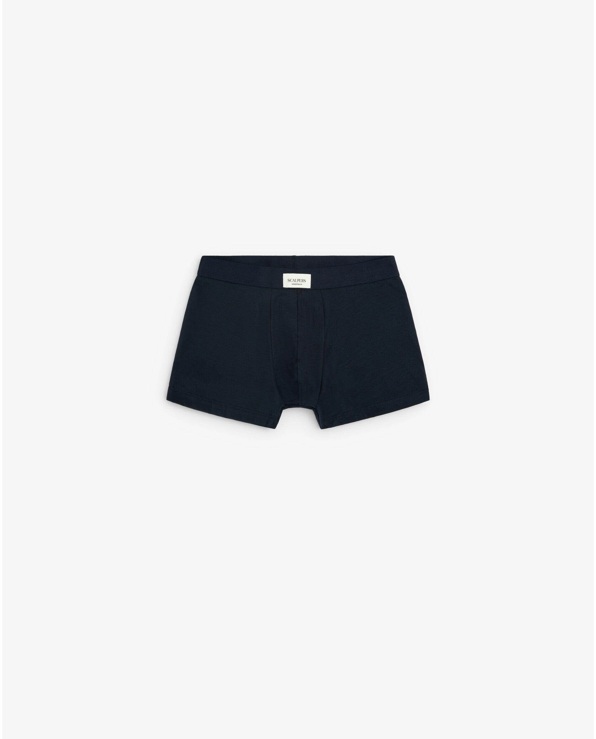 Pack de Dois Boxers de Malha Lisos em Várias Cores Navy-5