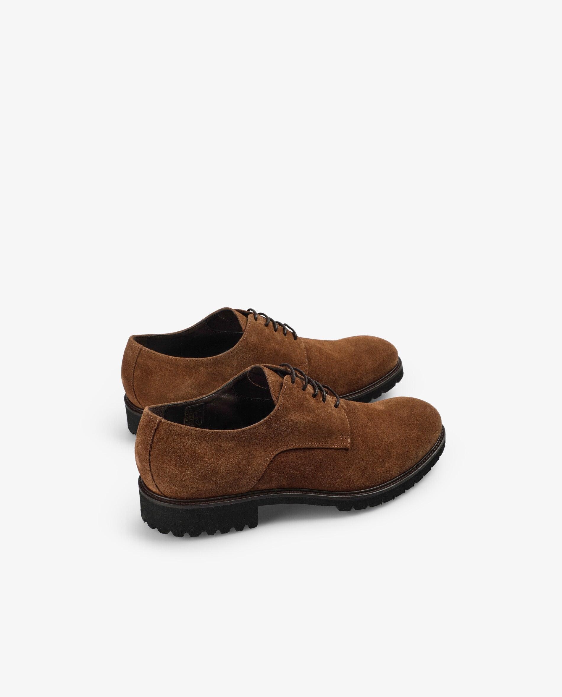 Sapatos de Cordões em Camurça com Cordões em Contraste Castanho-3