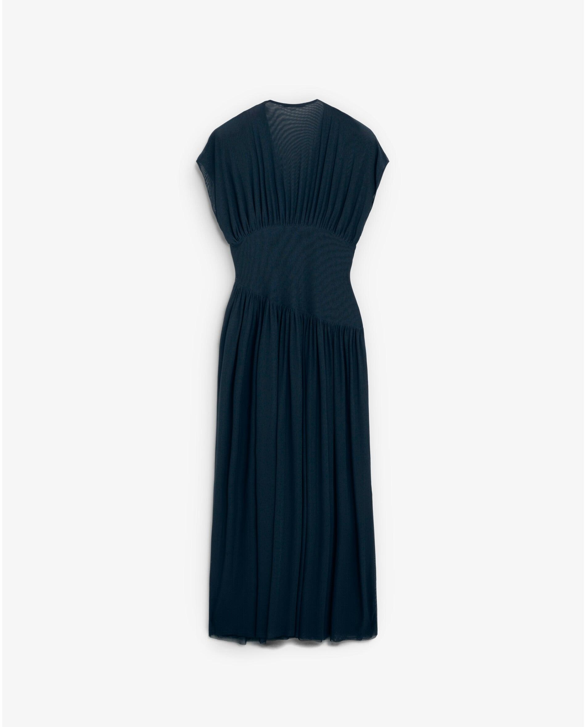 Vestido Comprido com Decote Profundo Navy-5