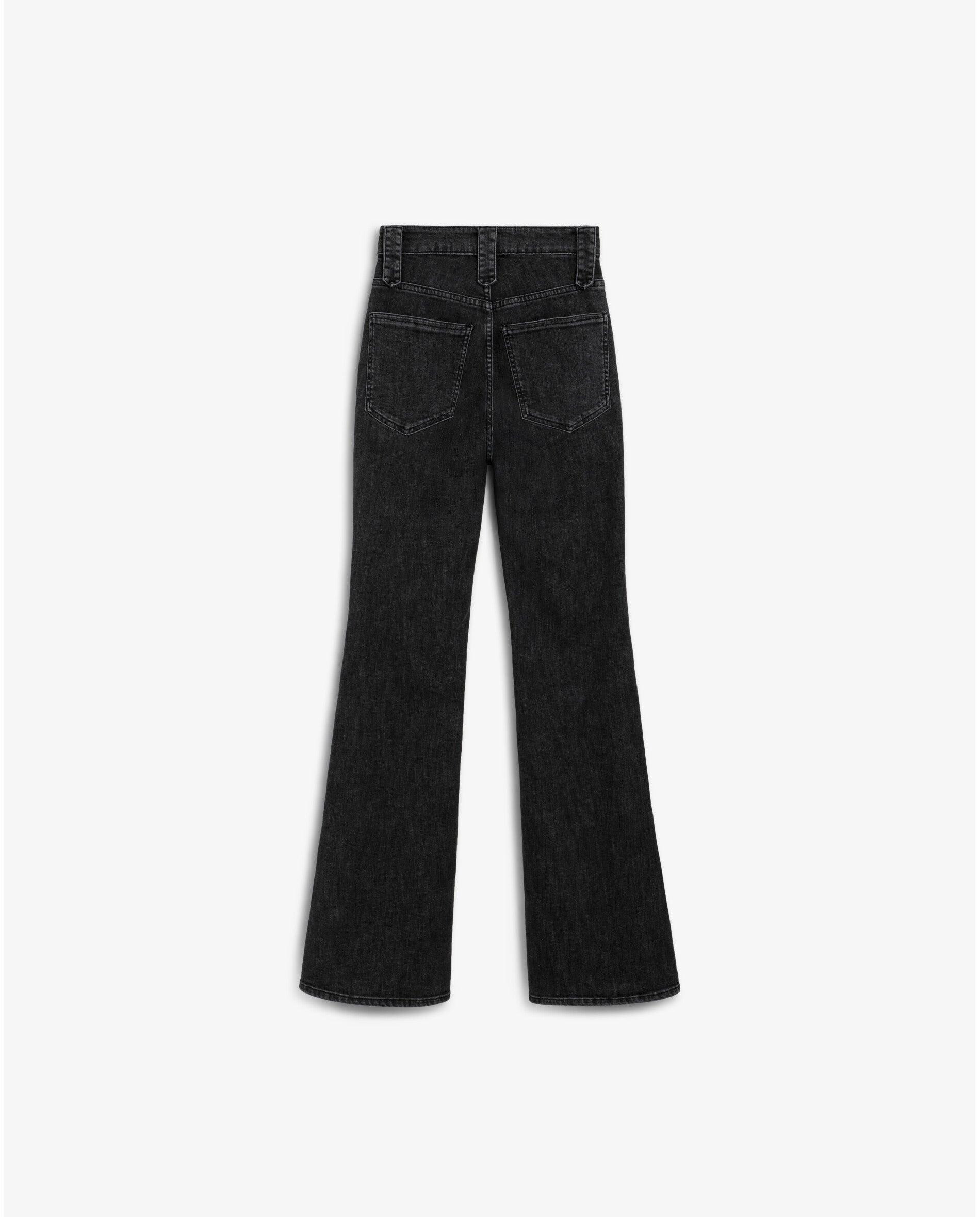 Jeans Slim Fit Bootcut de Cintura Subida Cinzento-escuro-2