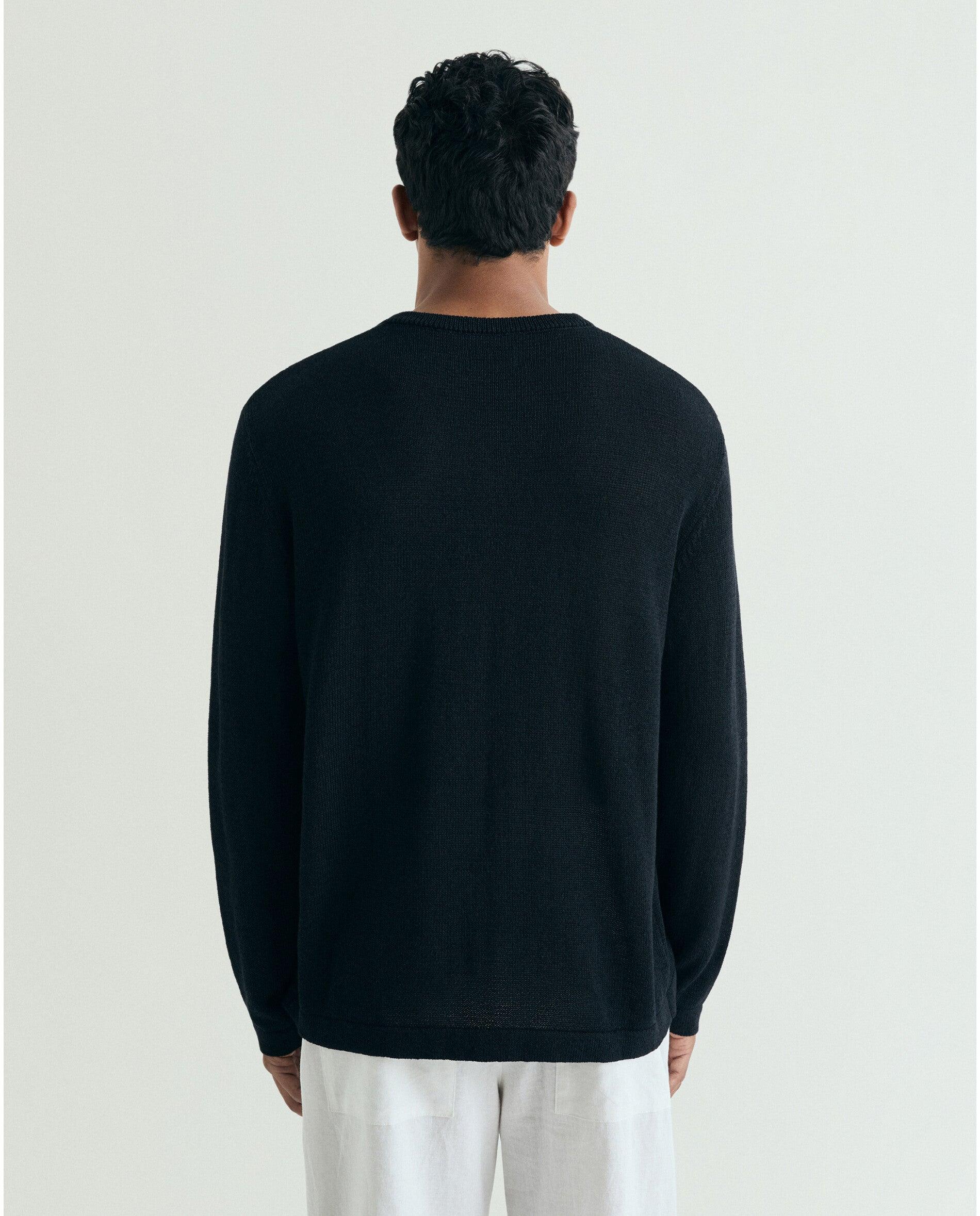 Cardigan Relaxed Fit com Gola Redonda Preto-2