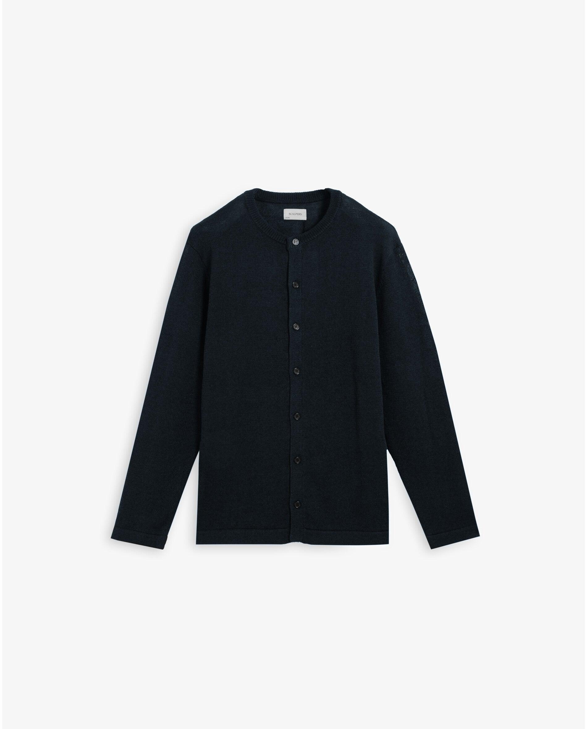 Cardigan Relaxed Fit com Gola Redonda Preto-6