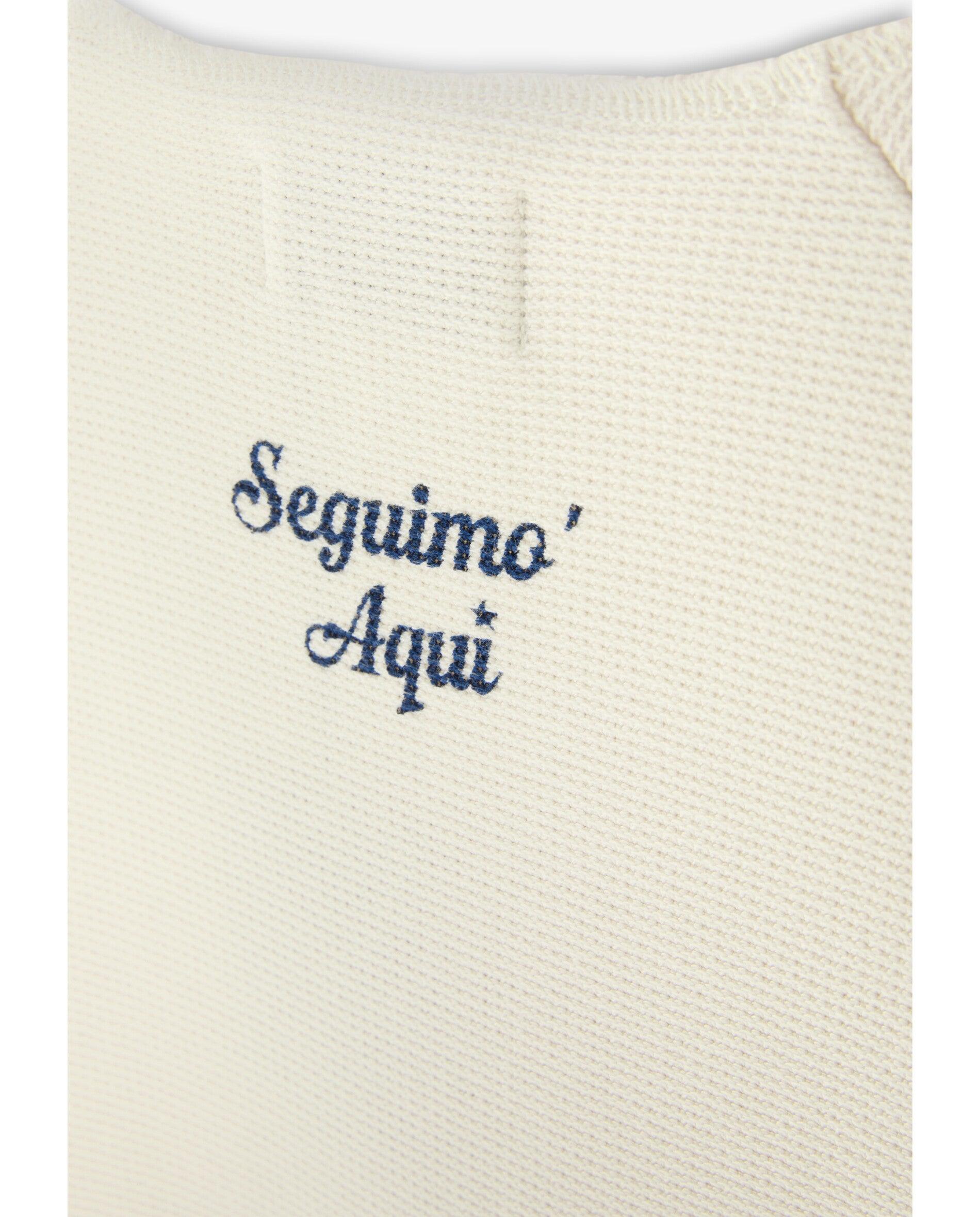 Camisola de Malha Fina Relaxed Fit com Gola Redonda Branco-marfim-4