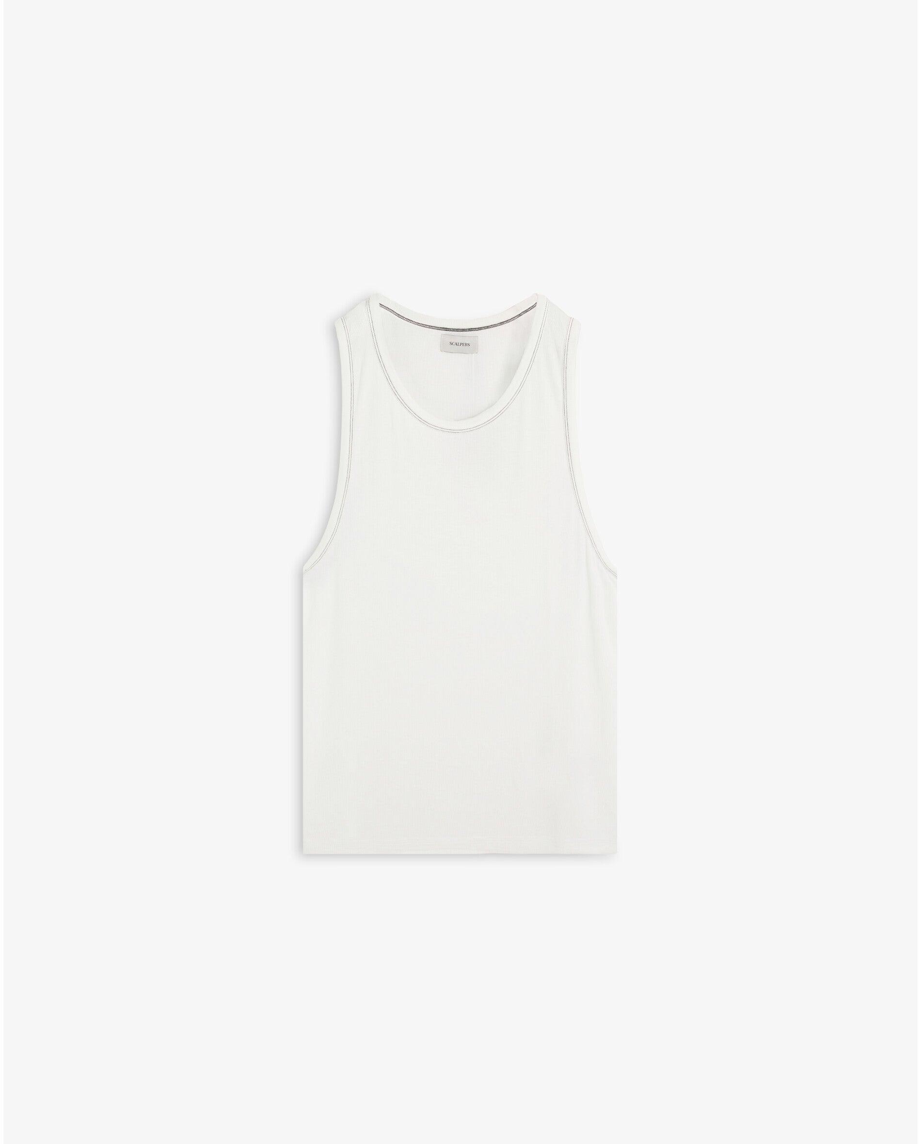 T-shirt Relaxed Fit sem Mangas de Algodão Branco-5