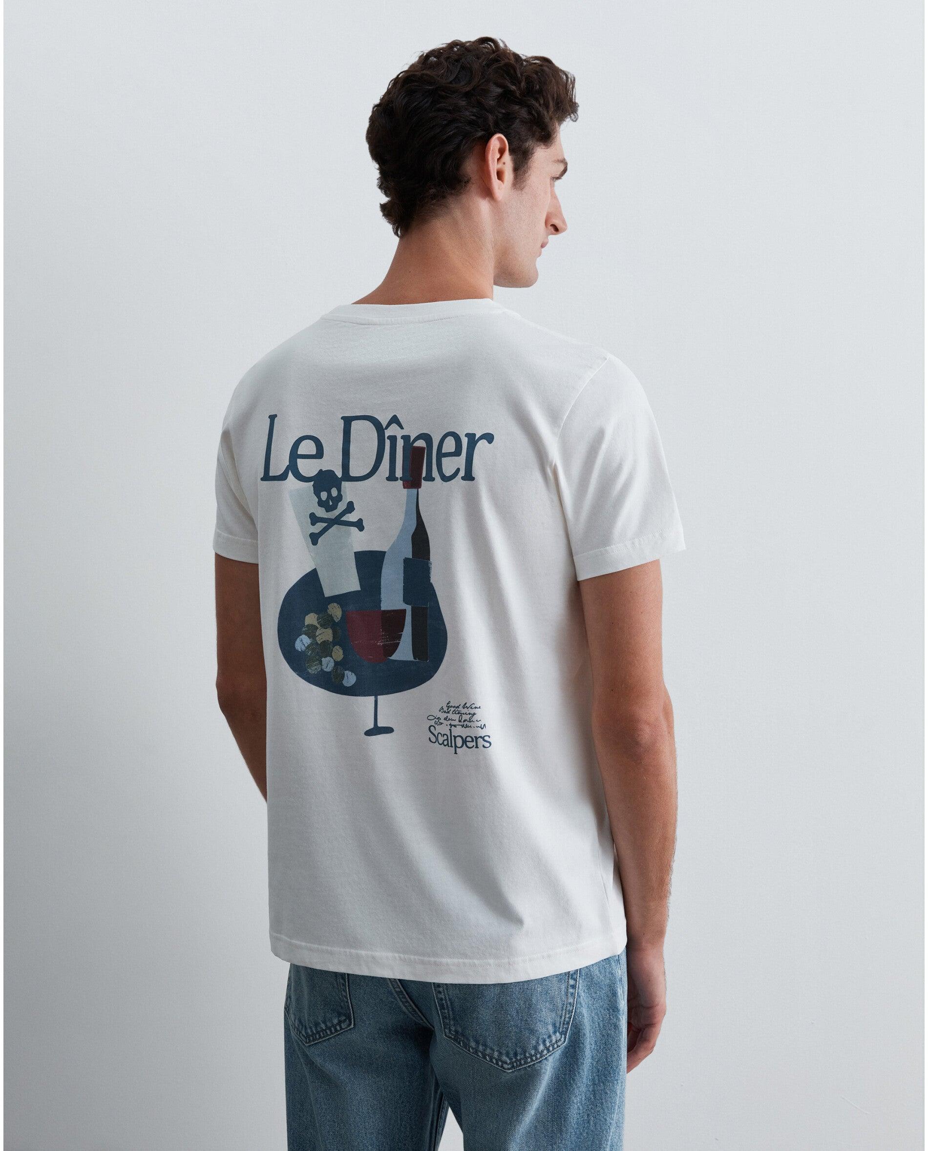 T-shirt de Manga Curta Regular Fit com Estampado Posterior Branco-2