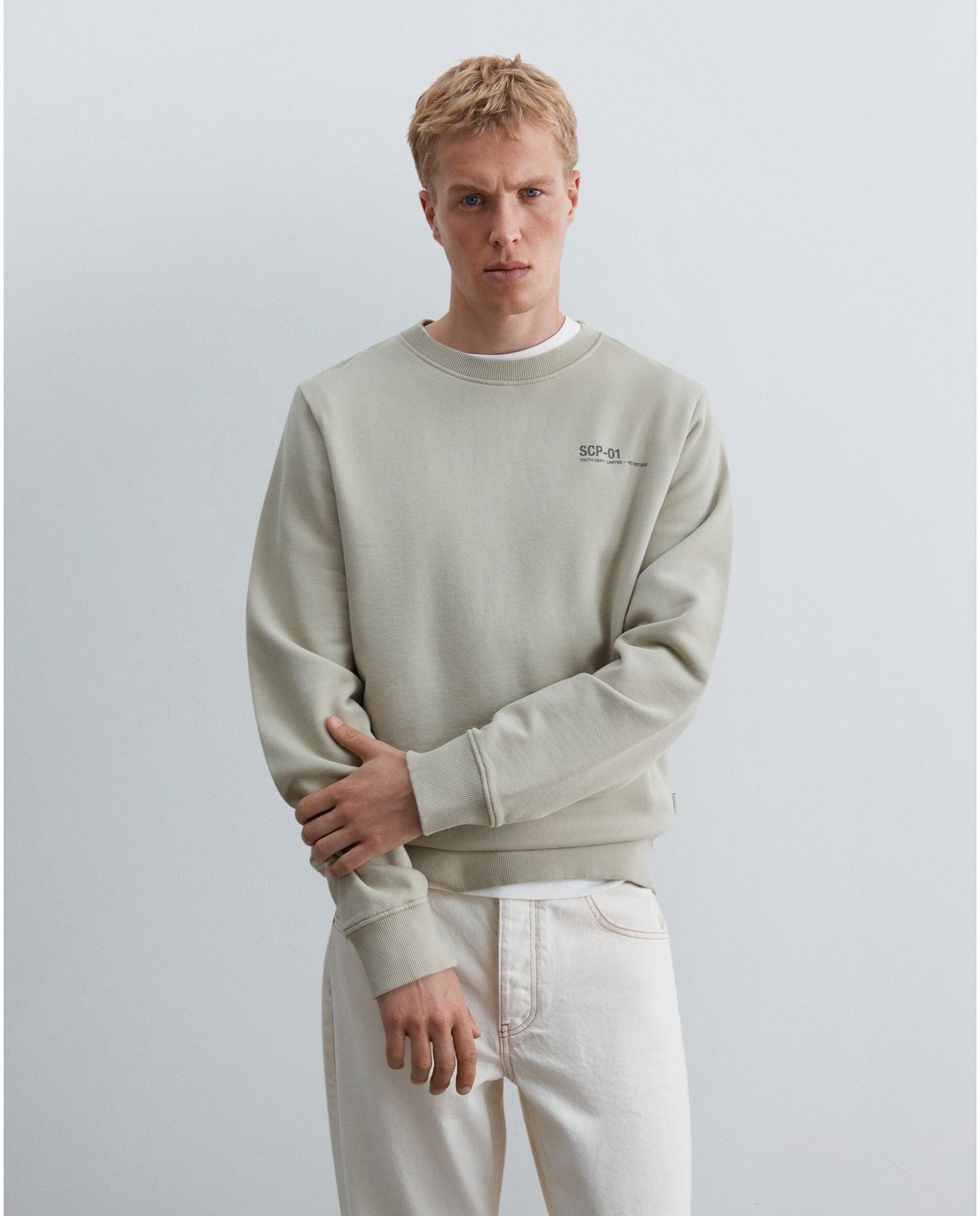 Imagem 0 de Sweatshirt de Algodão com Gola Redonda e Acabamentos em Rib