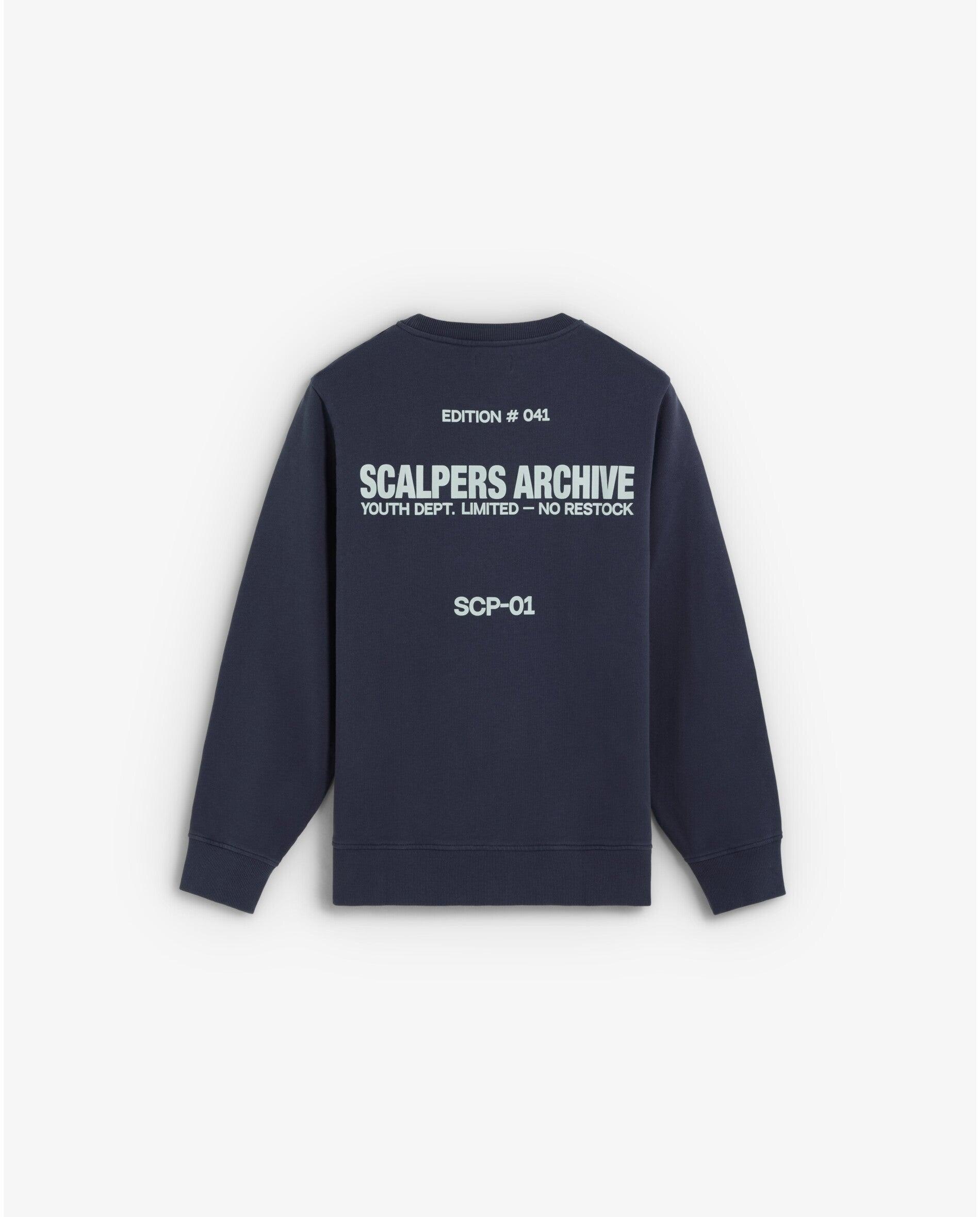 Sweatshirt de Algodão com Gola Redonda e Acabamentos em Rib Navy-6