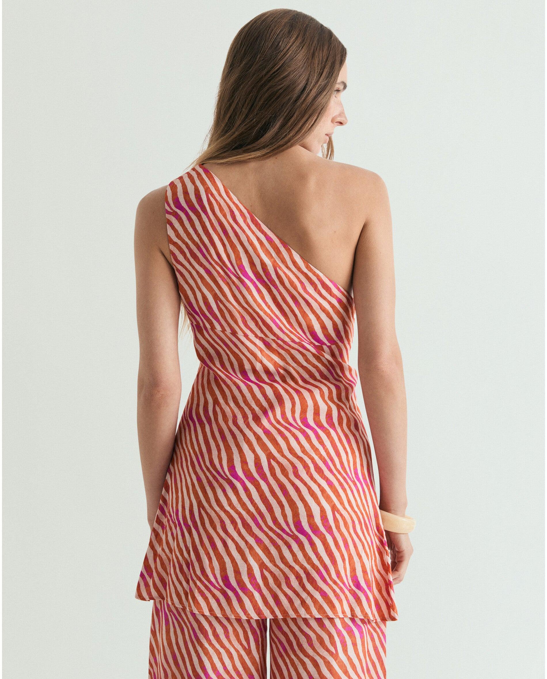 Top Assimétrico com Estampado Animal Print Multicolor-2
