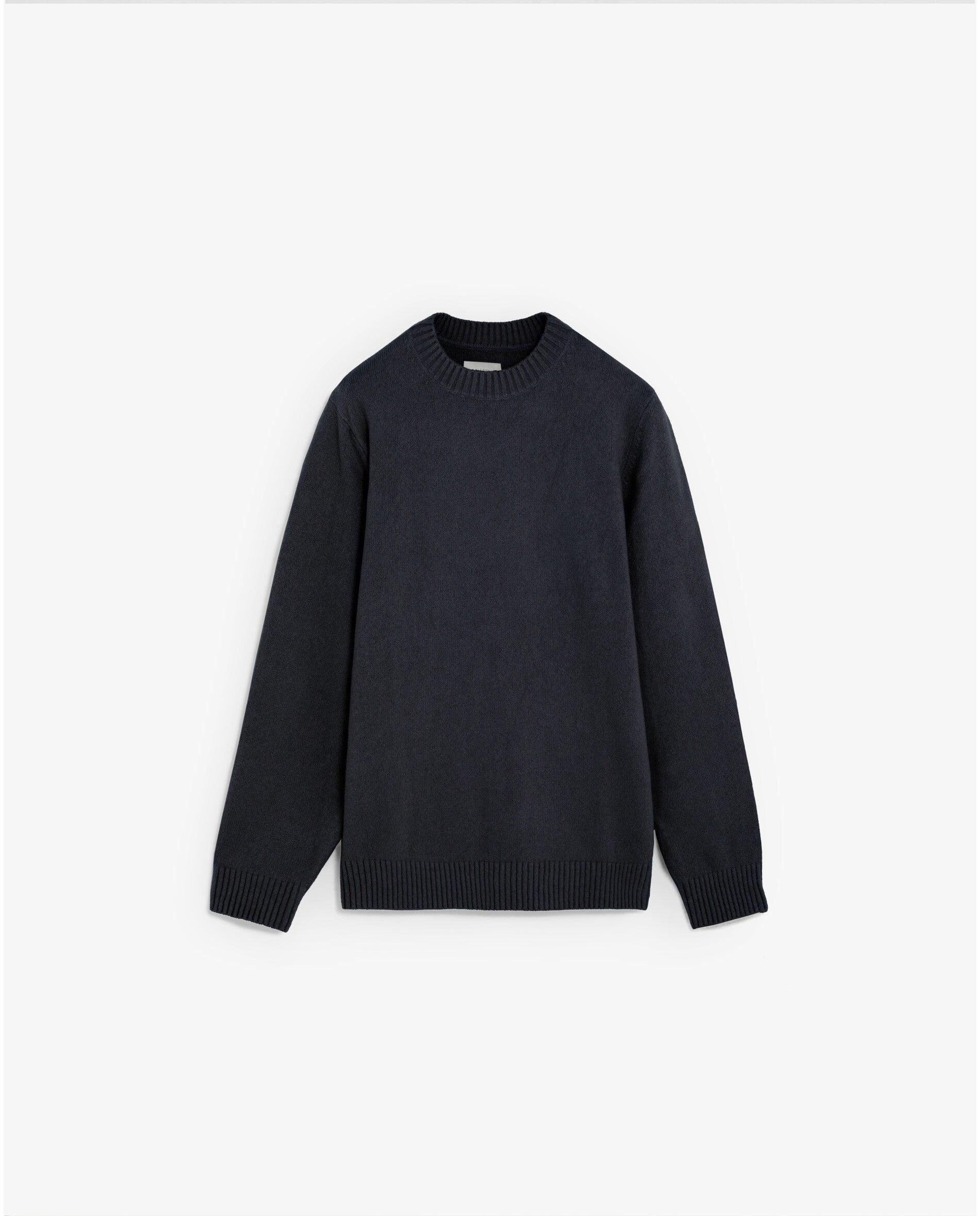 Camisola com Acabamento Rústico e Gola Redonda Navy-1