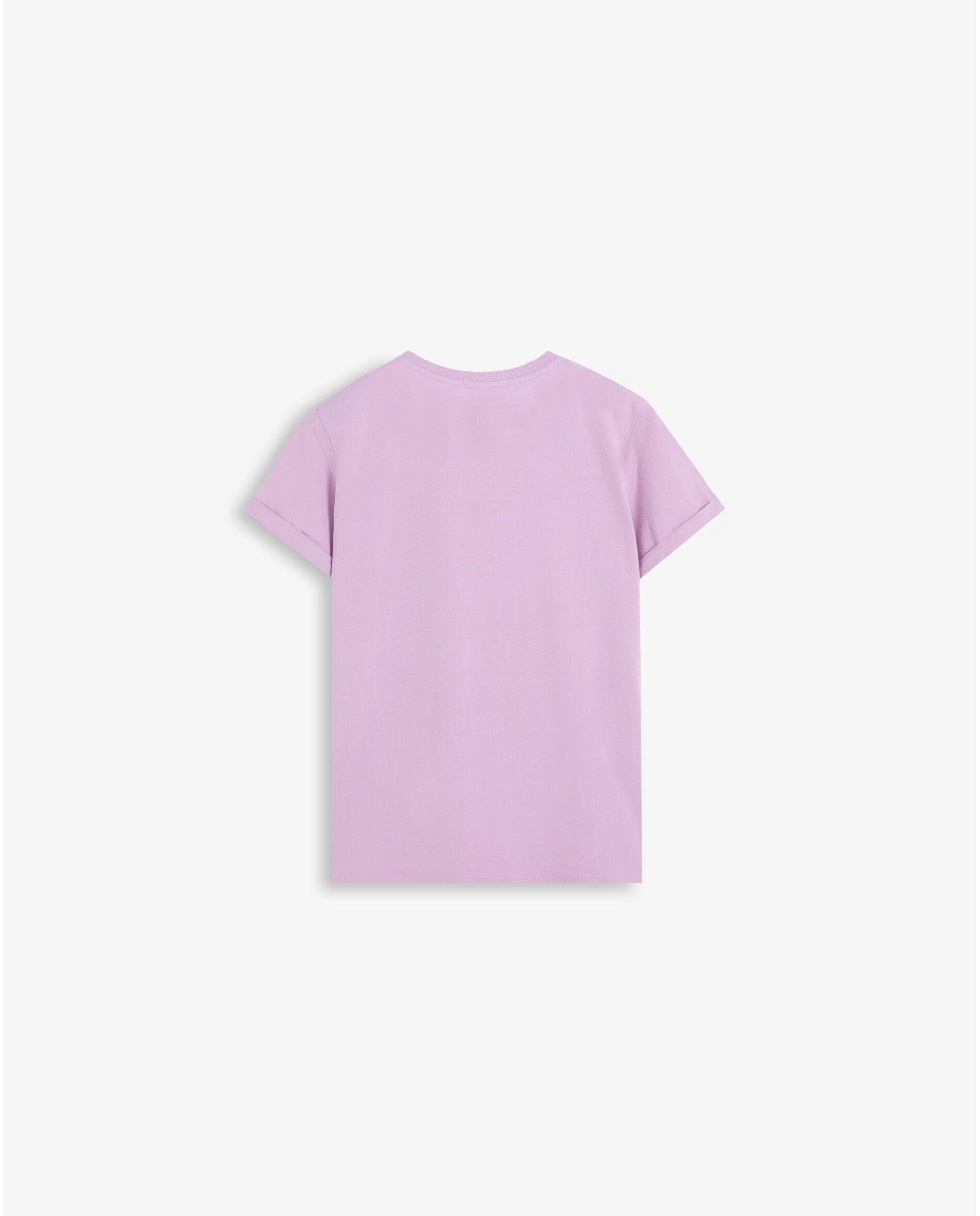 T-shirt Regular Fit com Caveira Bordada Lilás-5