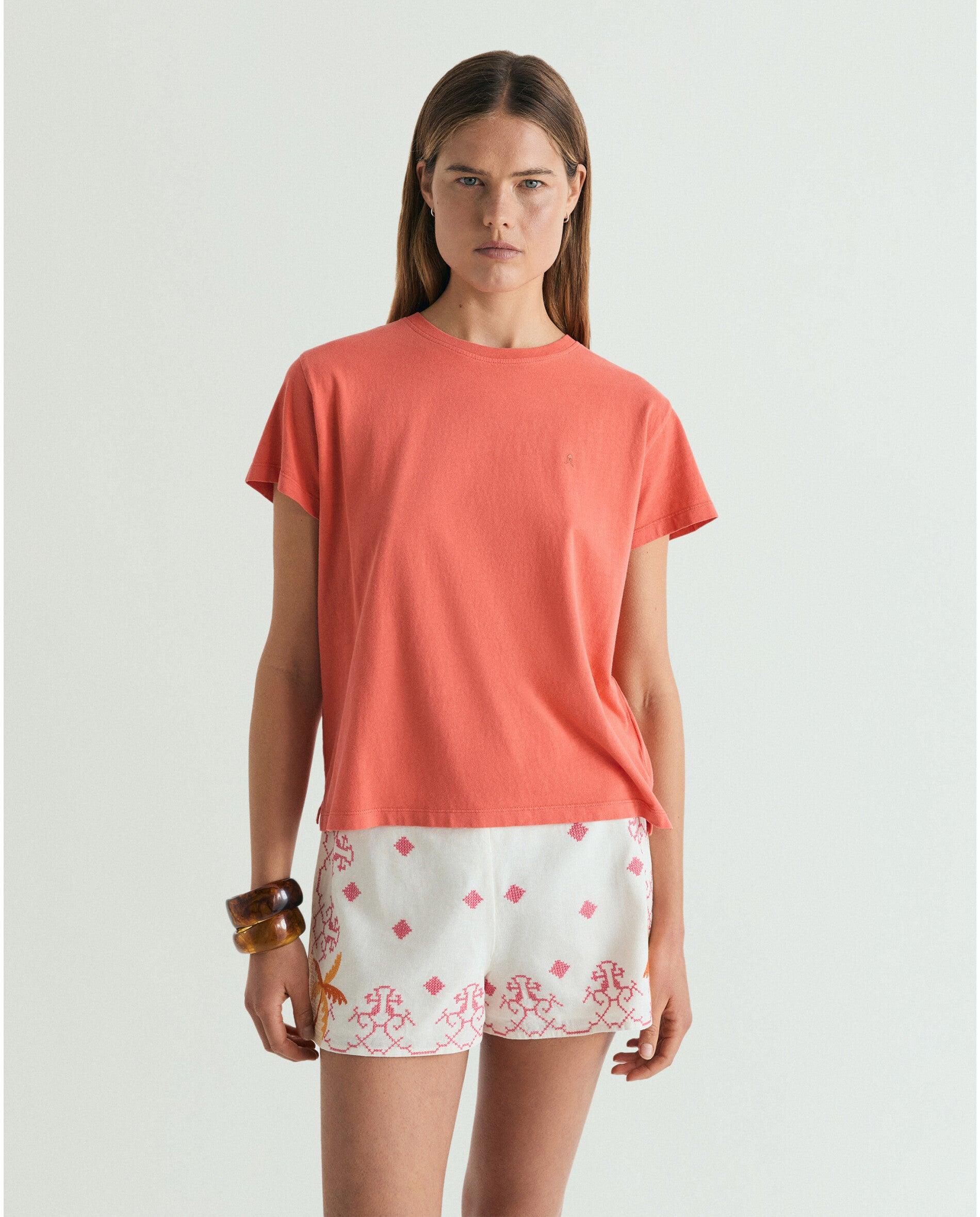 T-shirt Regular Fit de Manga Curta Coral-1
