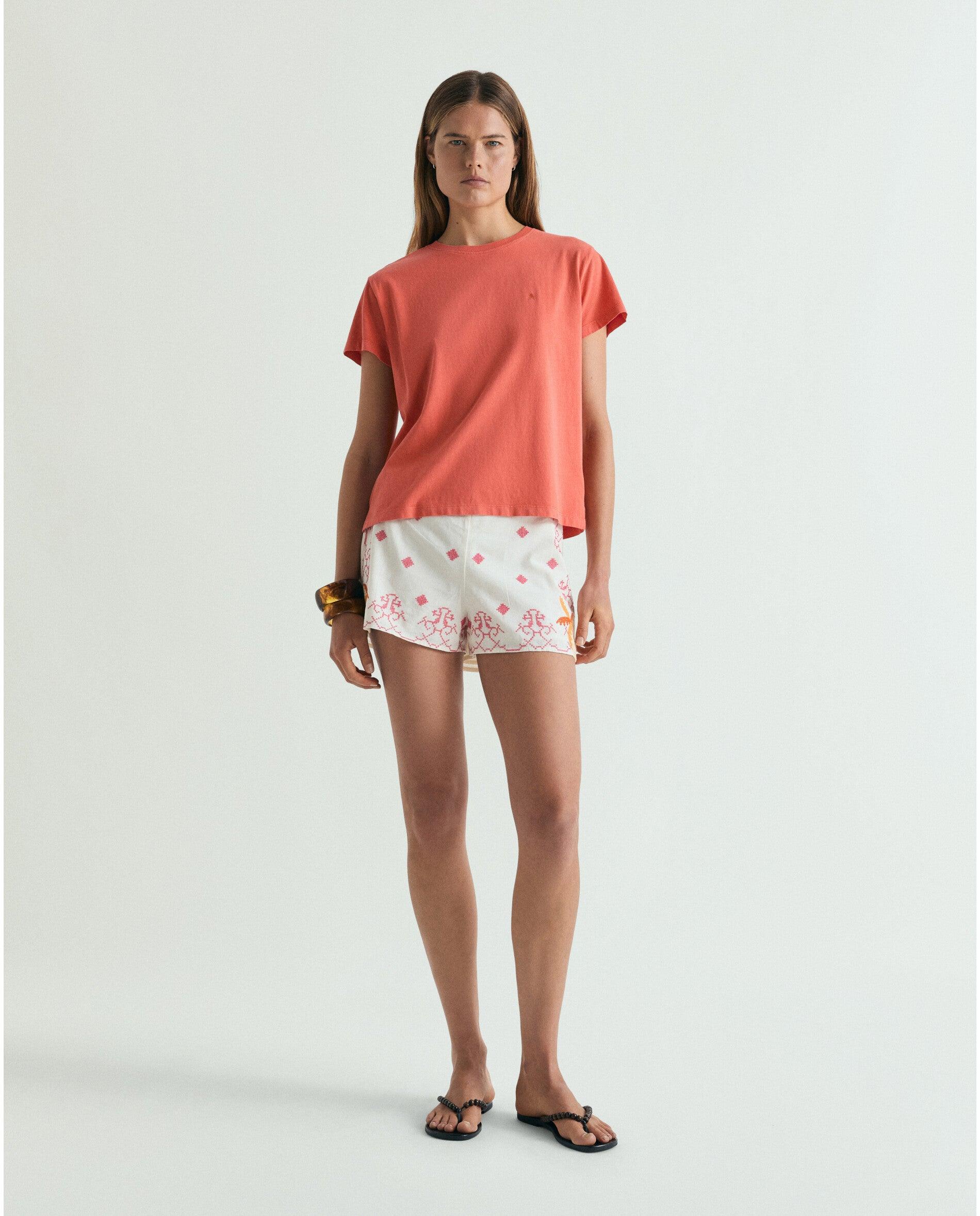 T-shirt Regular Fit de Manga Curta Coral-3