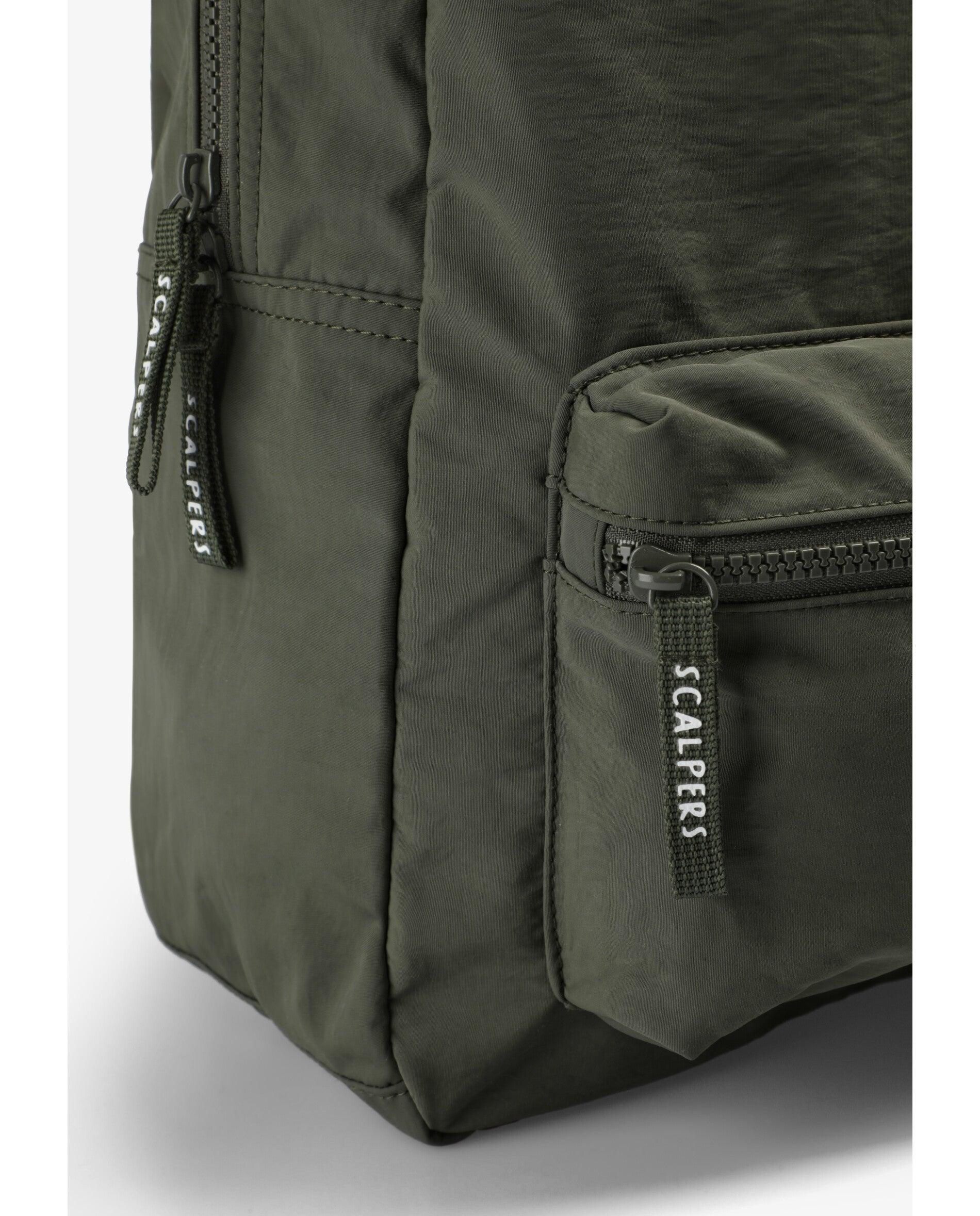 Mochila Infantil em Tecido Resistente com Bolso Frontal Verde-militar-5