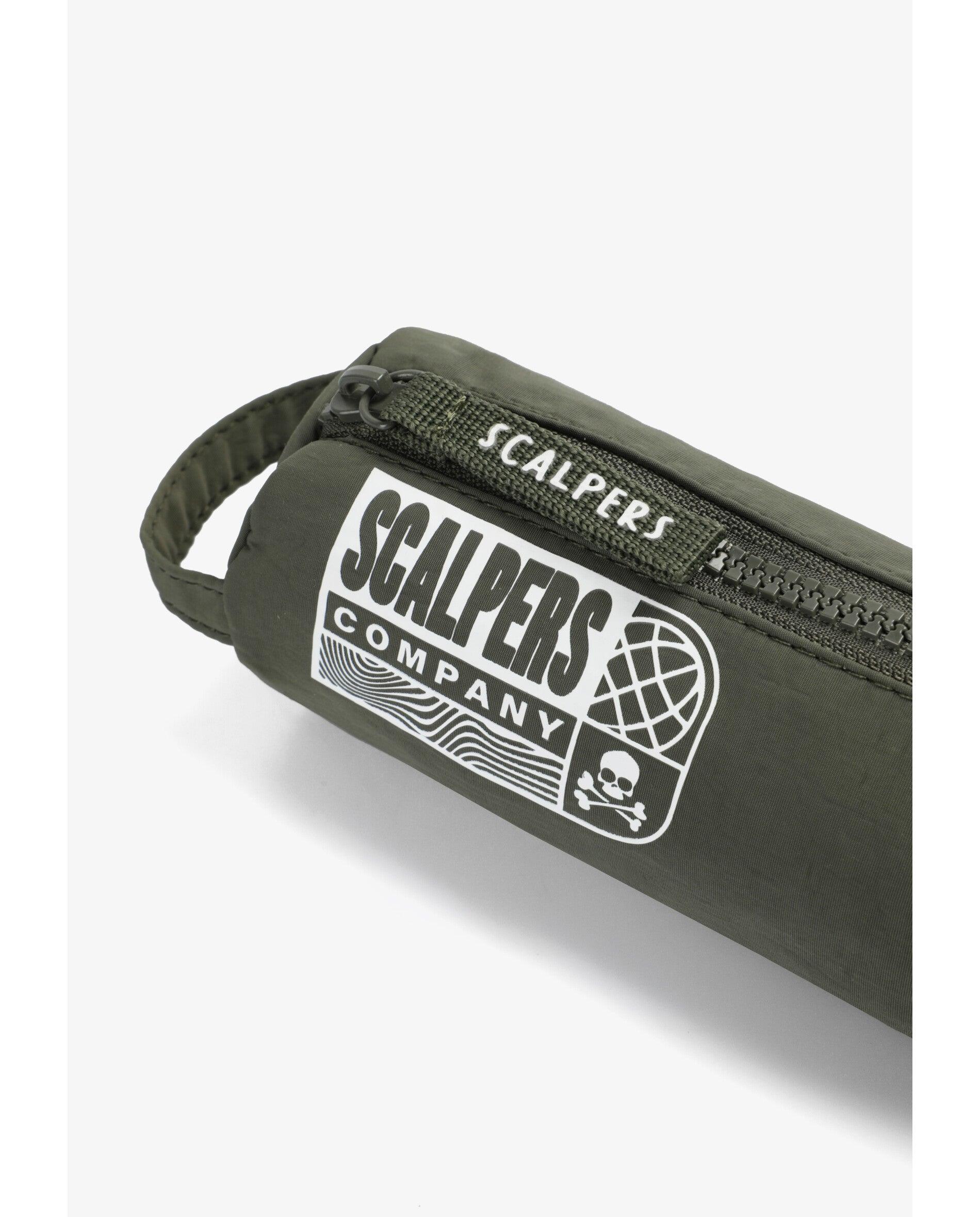 Estojo Infantil em Tecido Resistente com Fecho Zip e Alça Lateral Verde-militar-4