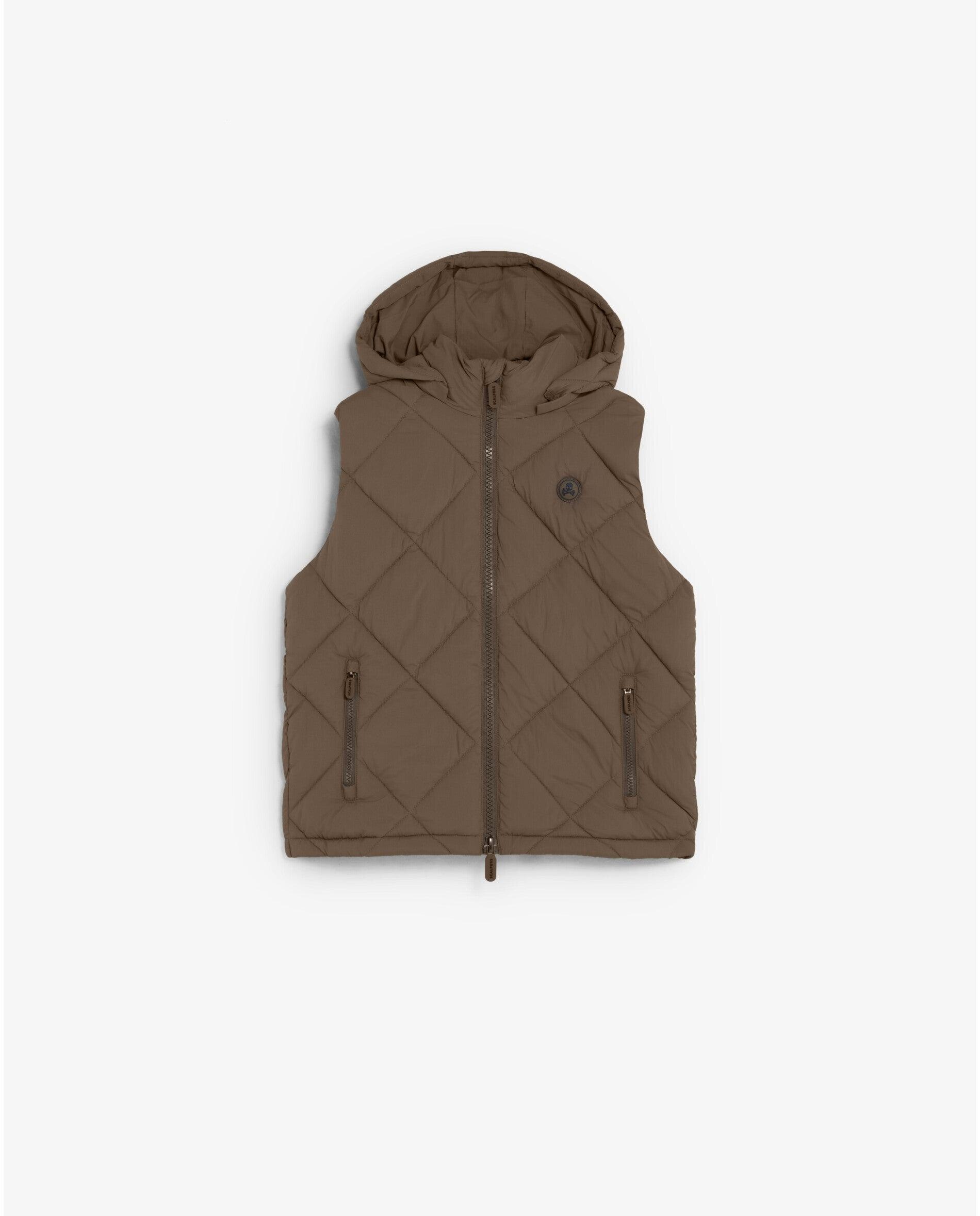 Colete Infantil Acolchoado Repelente À Água com Capuz Scalpers Taupe-6
