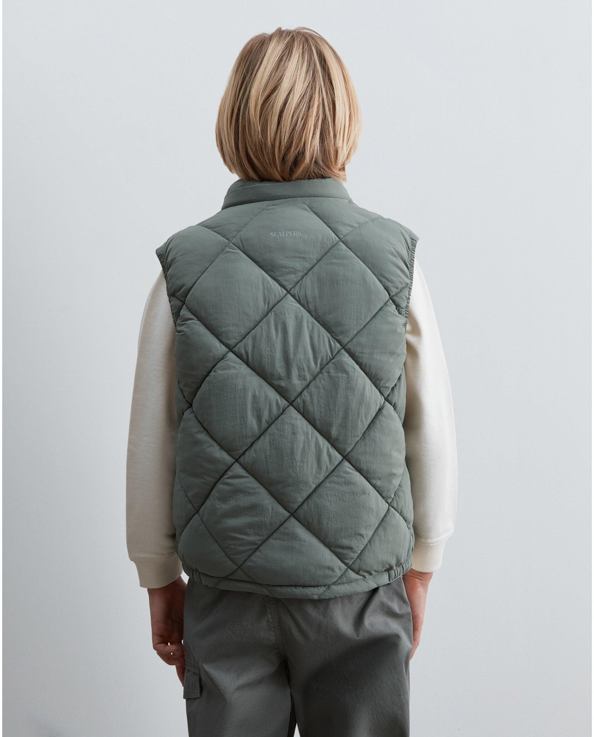 Colete Infantil Repelente À Água com Fecho Zip Scalpers Verde-antiquário-3