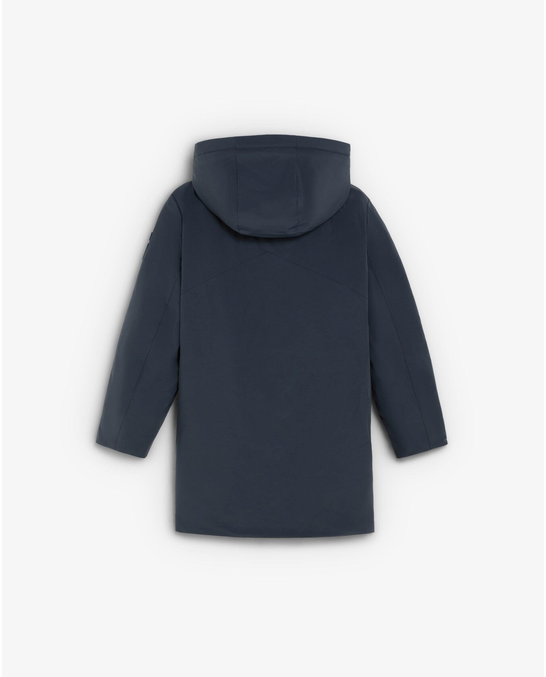 Parka Repelente À Água e Resistente Ao Vento com Capuz Azul-escuro-2