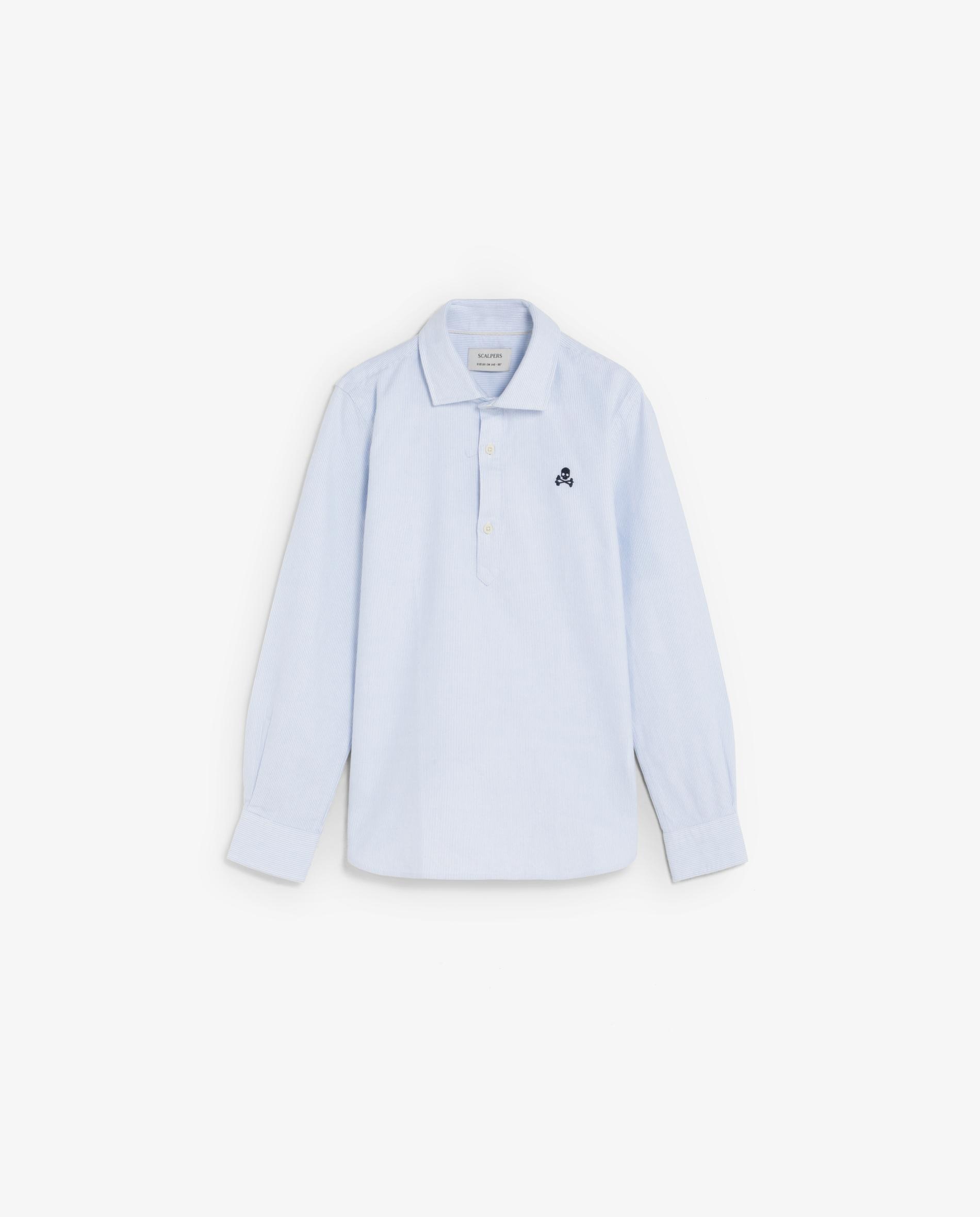 Imagem 0 de Camisa Infantil Tipo Polo de Manga Comprida Às Riscas