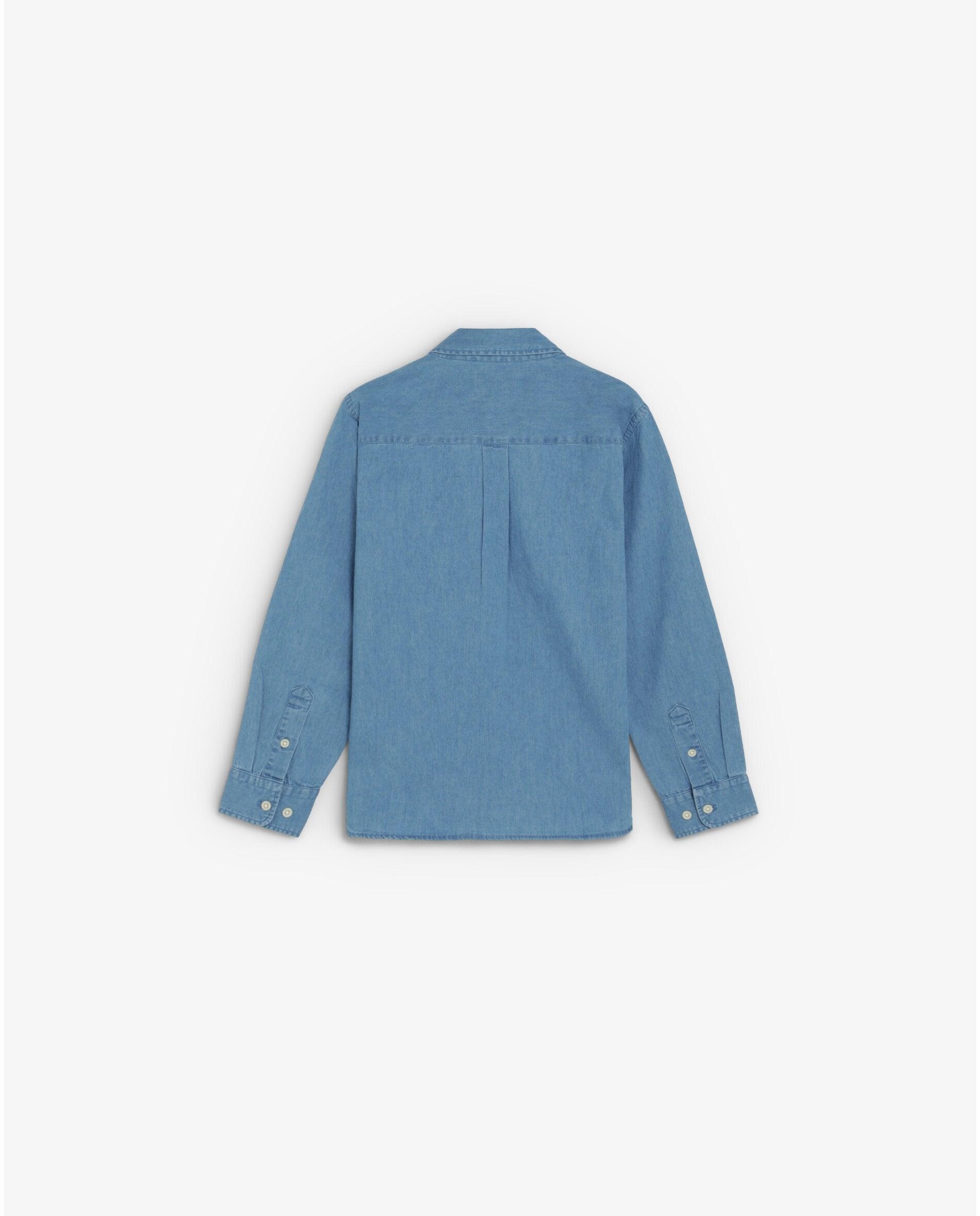 Camisa Light Denim de Manga Comprida Azul-ganga-7