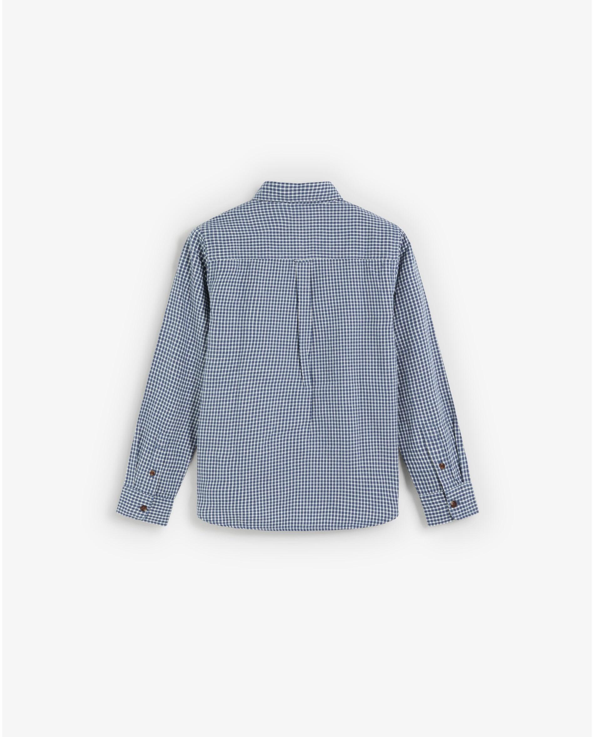 Camisa Regular Fit Infantil com Estampado Aos Quadrados Navy-2