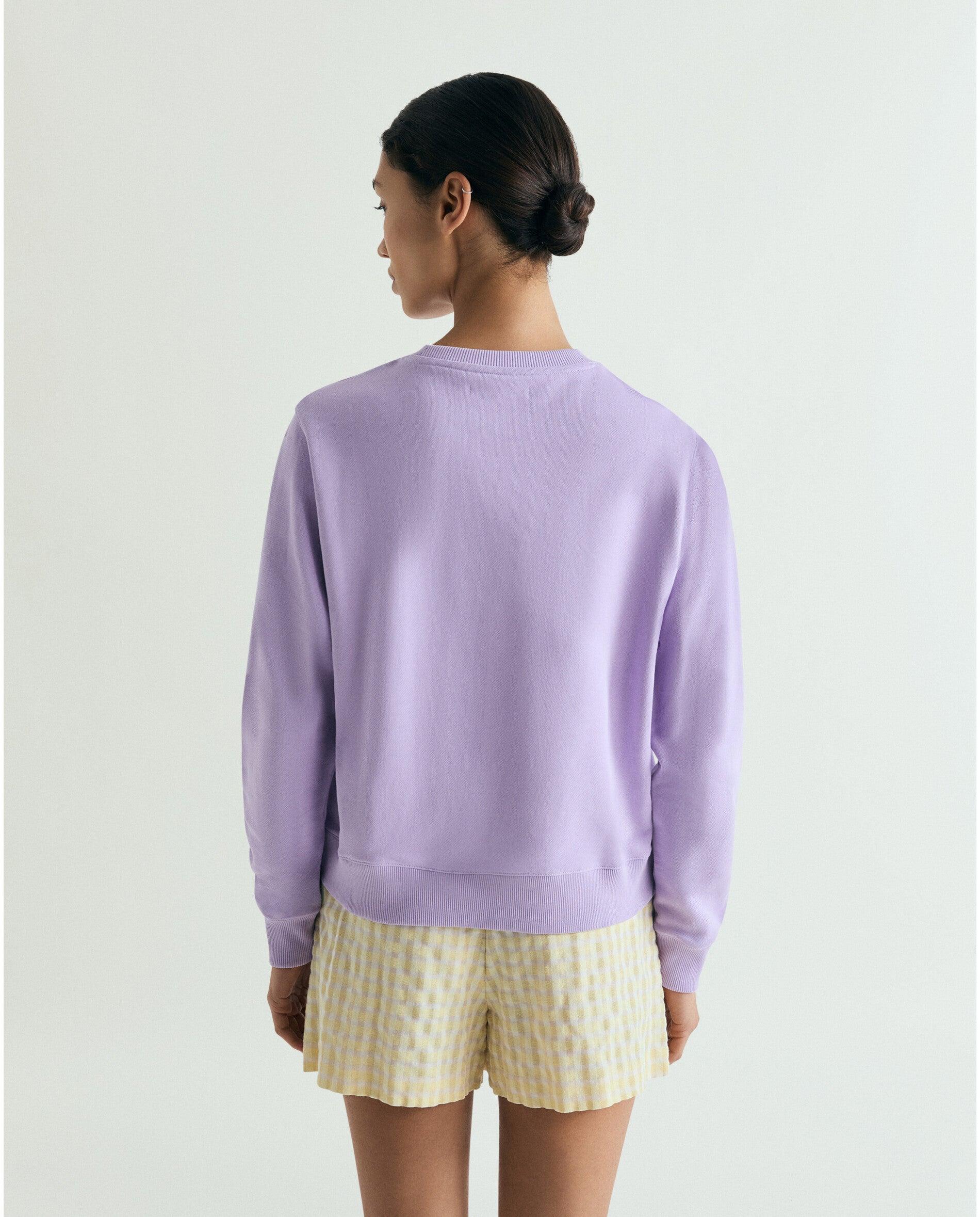 Sweatshirt Regular Fit com Gola Redonda Lilás-2