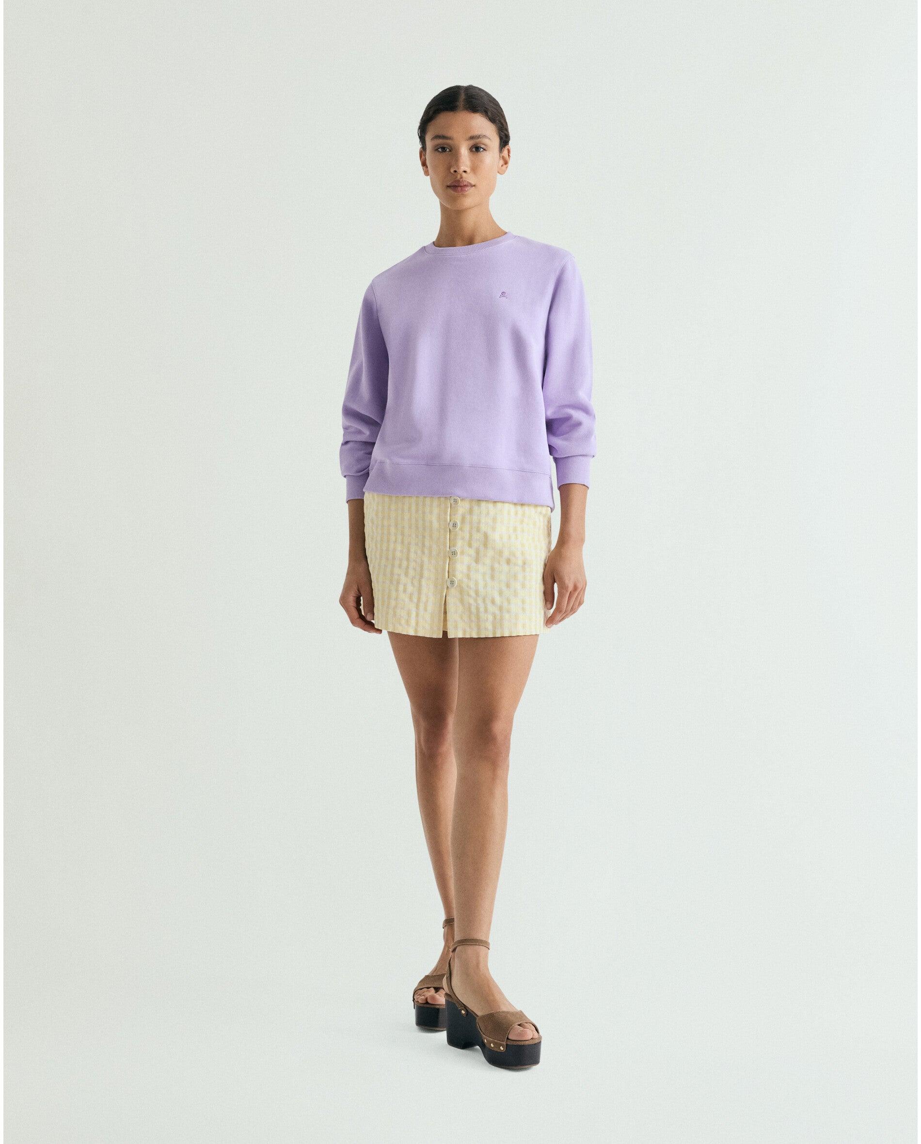 Sweatshirt Regular Fit com Gola Redonda Lilás-3
