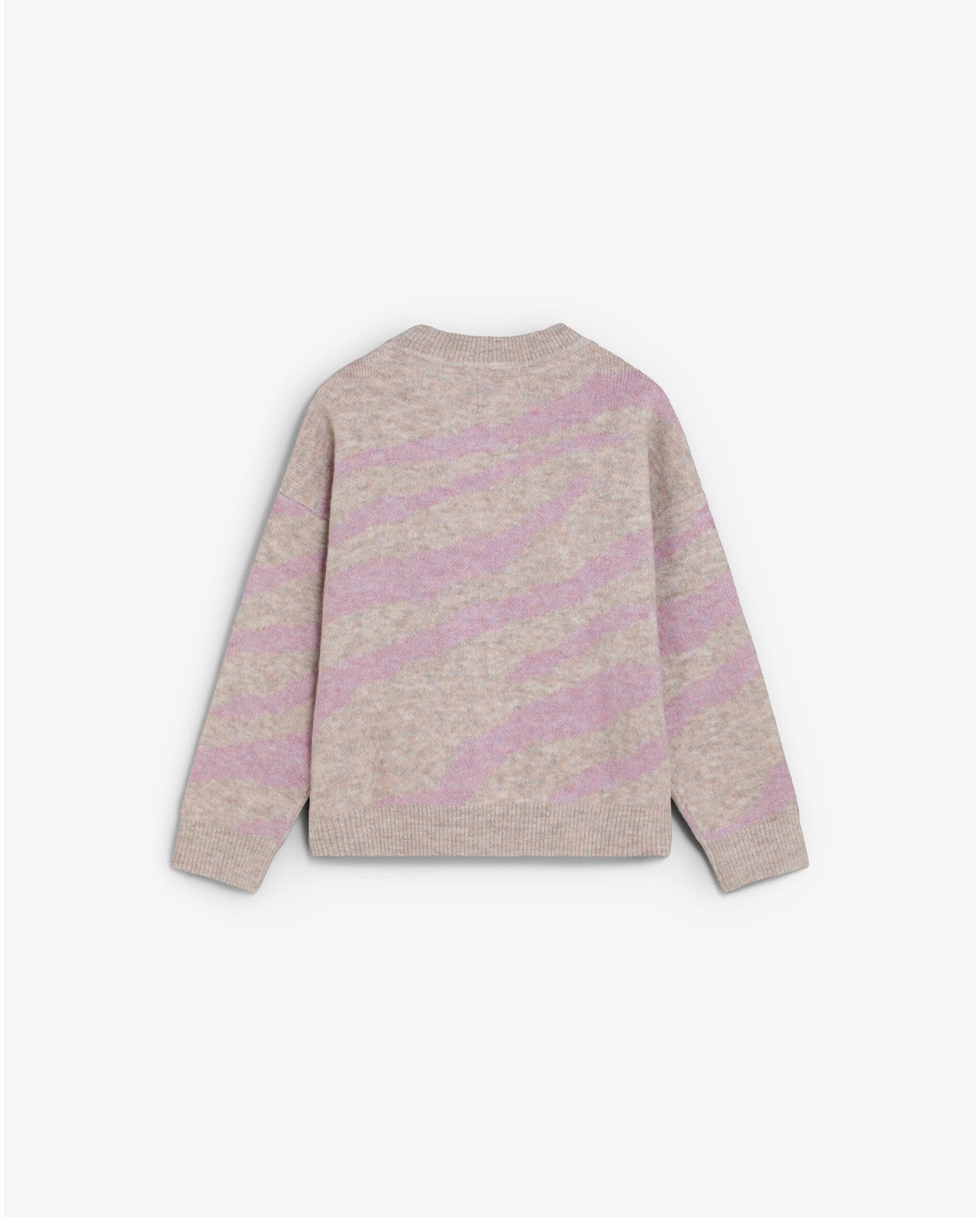 Camisola Boxy Fit com Estampado Animal Print Rosa-claro-2
