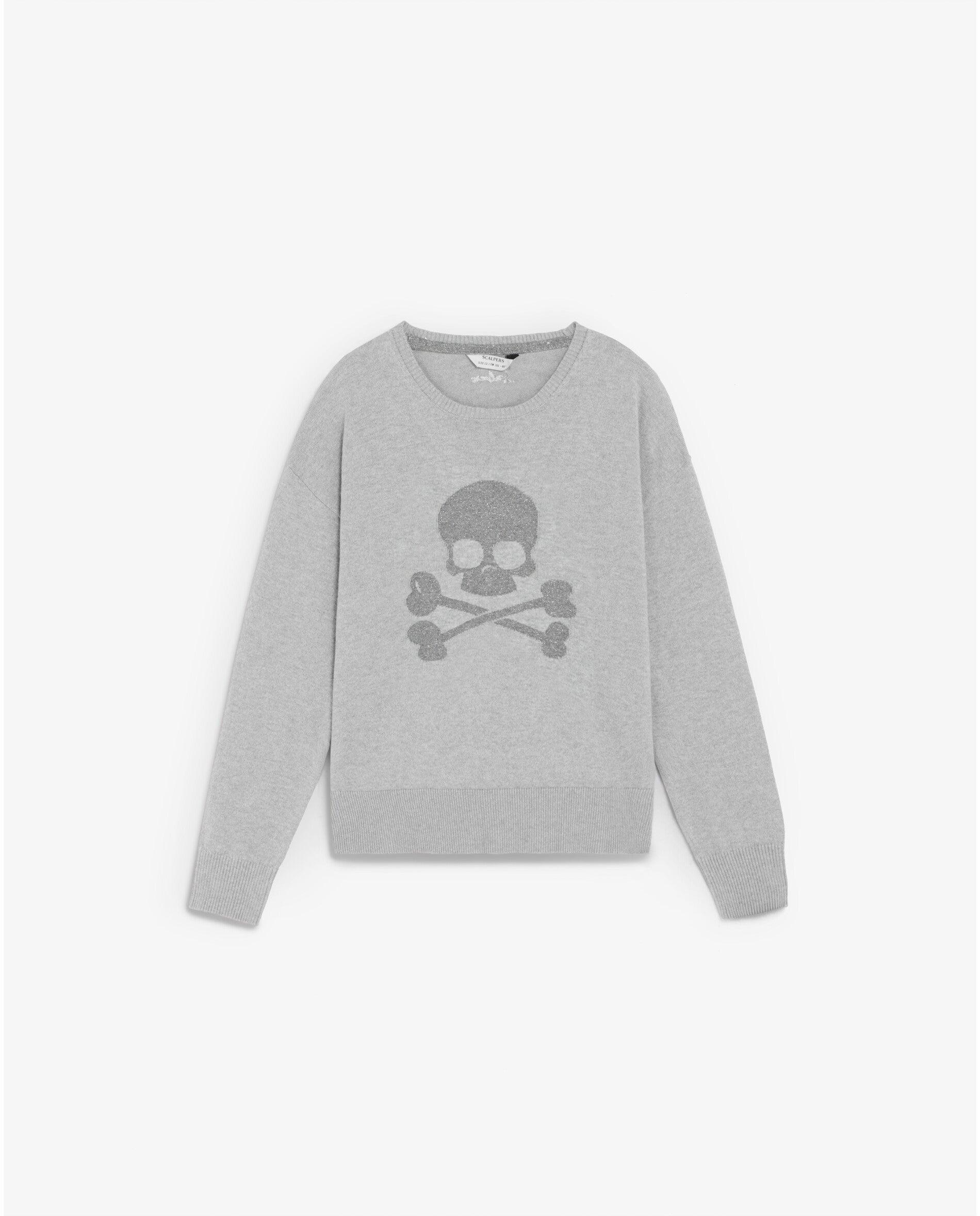 Imagem 0 de Camisola Infantil com Gola Redonda e Caveira em Tom Frontal