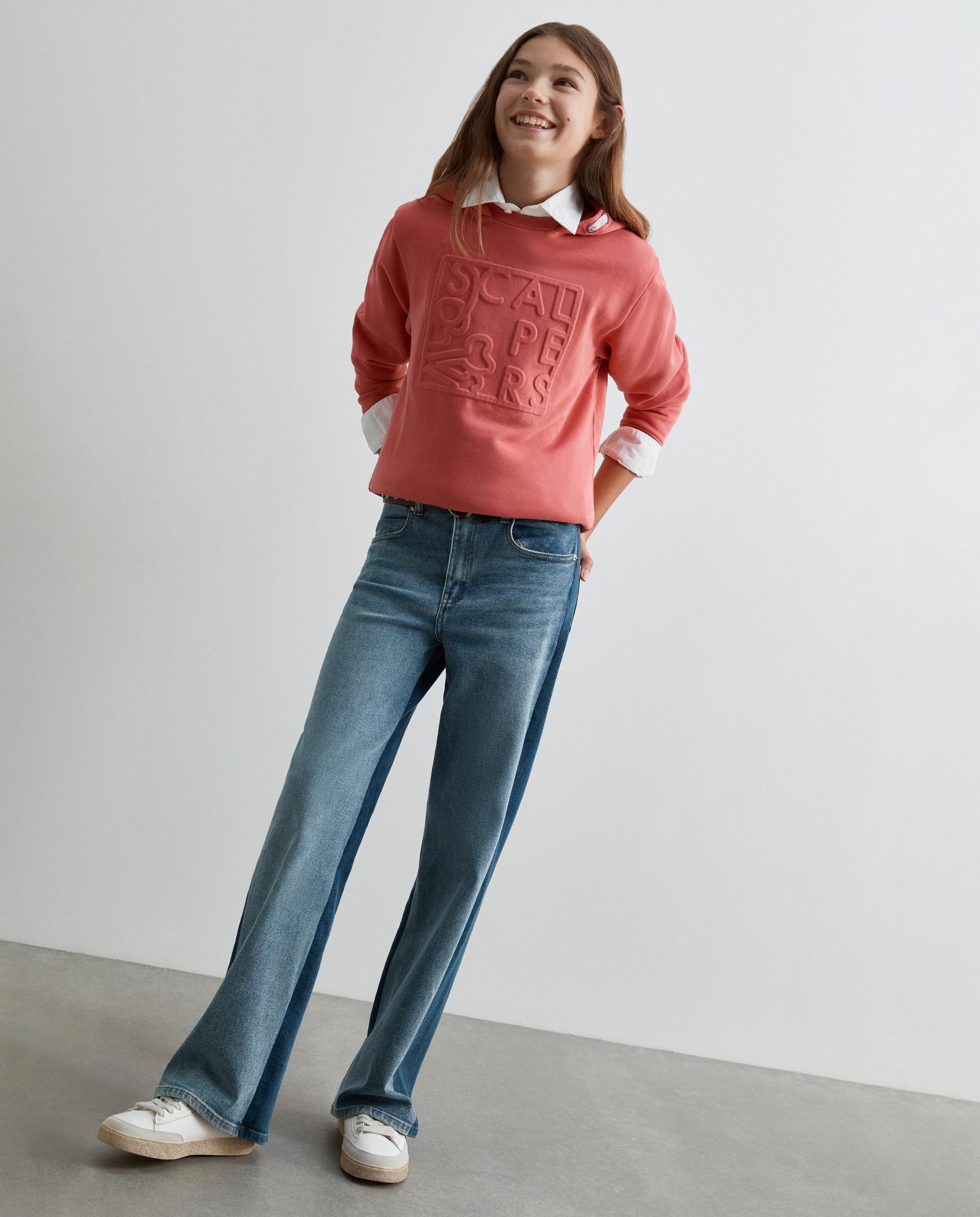 Sweatshirt com Capuz Infantil com Detalhe em Relevo Frontal Vermelho-2