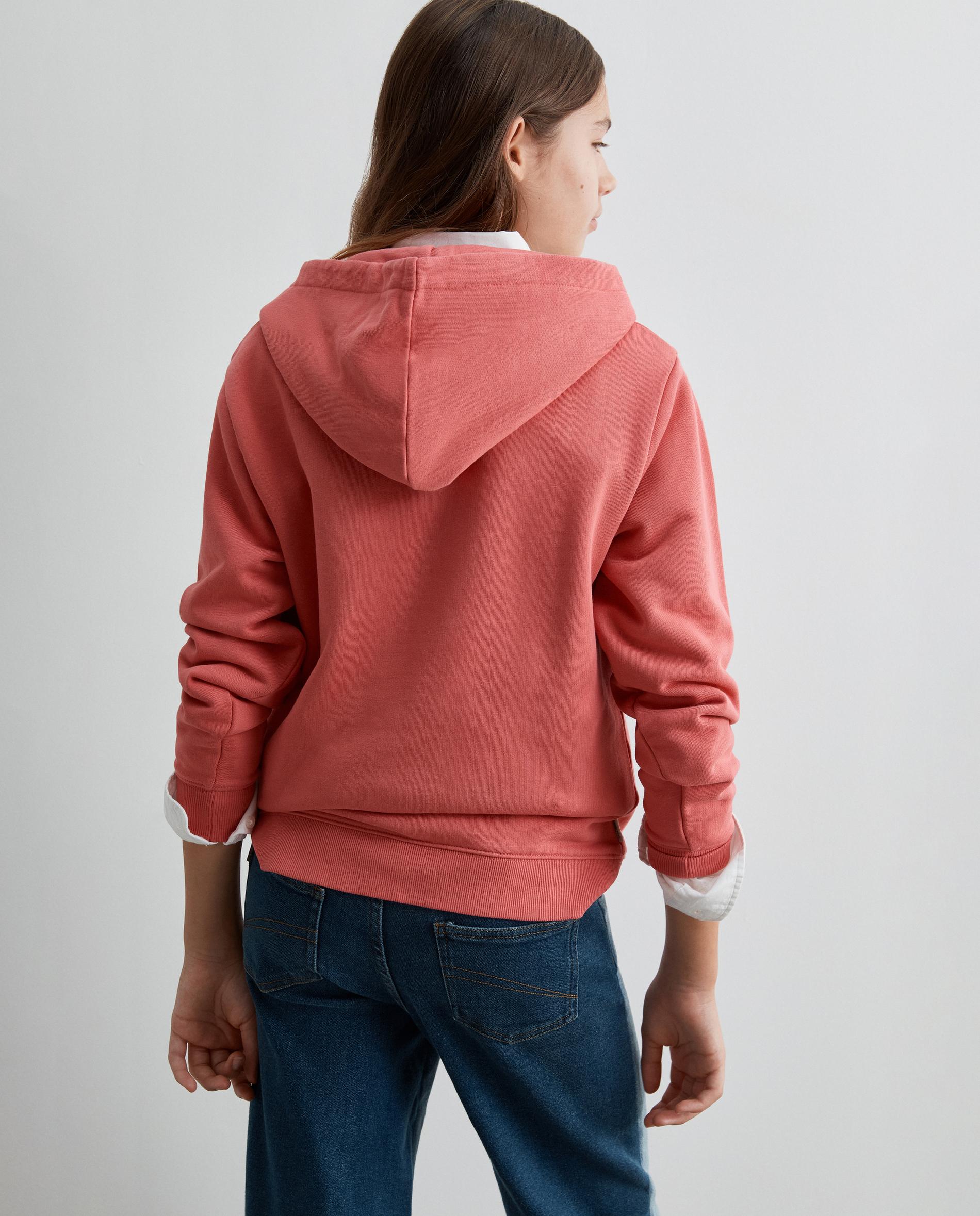 Sweatshirt com Capuz Infantil com Detalhe em Relevo Frontal Vermelho-3