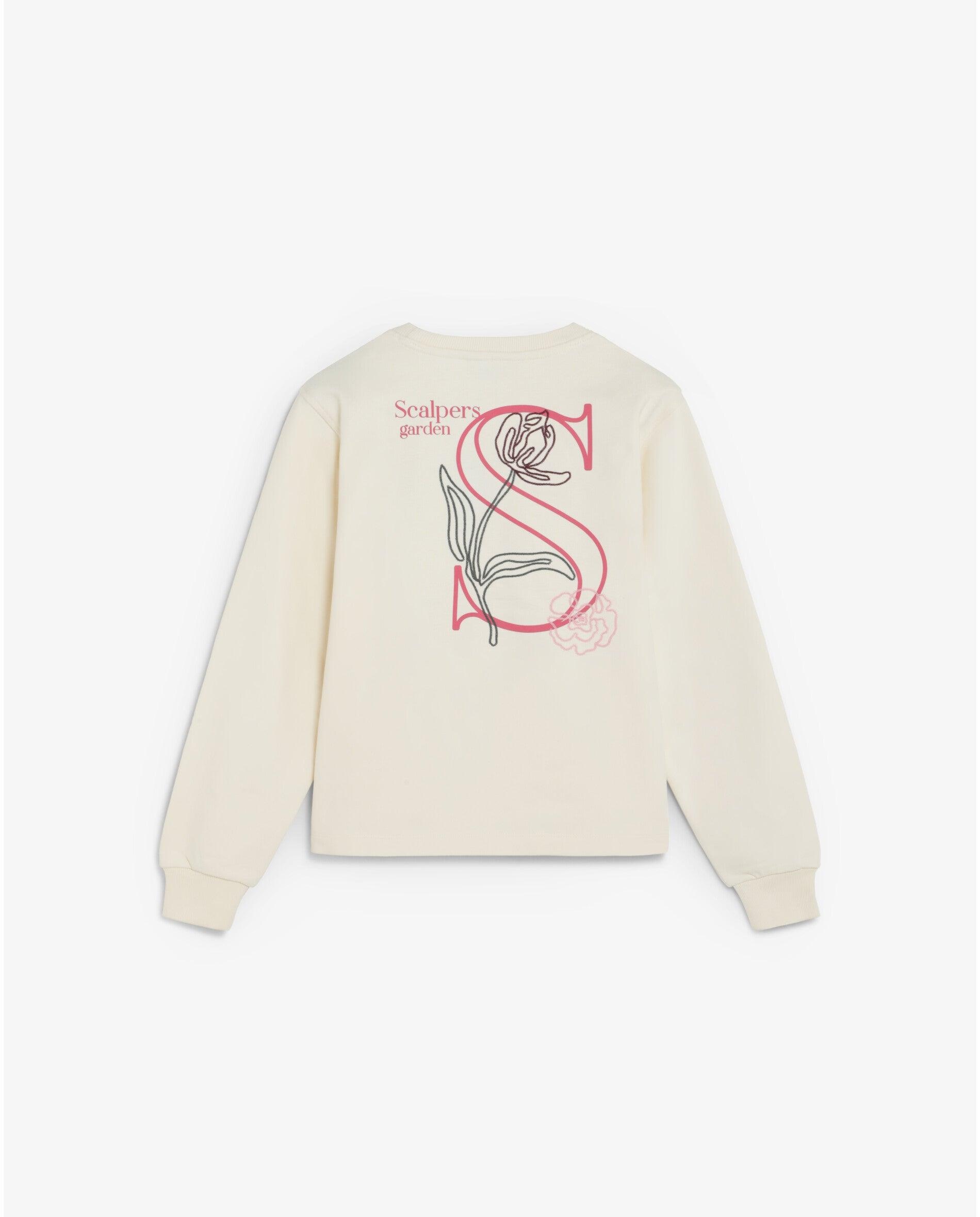 Sweatshirt Infantil com Gola Redonda e Bordado Posterior Branco-2