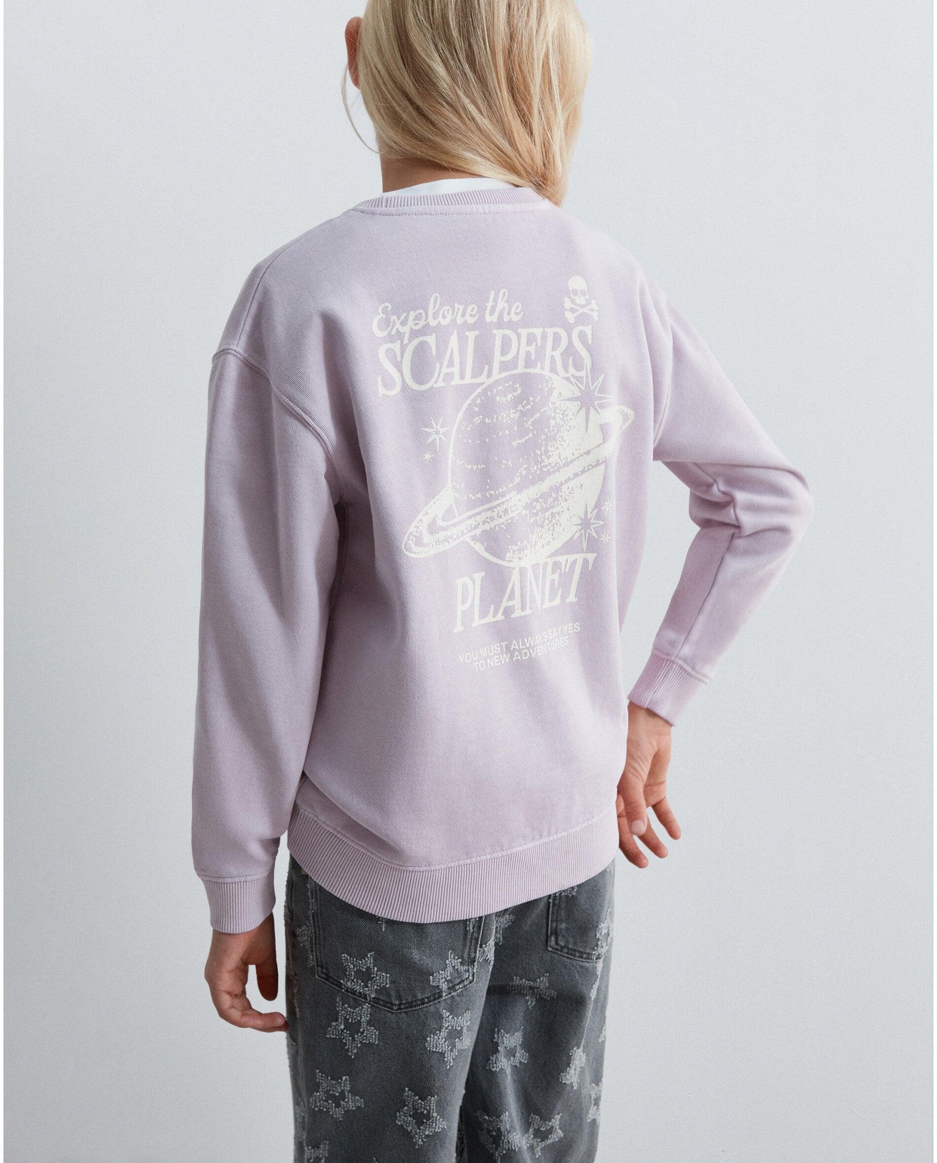 Sweatshirt Relaxed Fit com Estampado Posterior Infantil Lilás-2