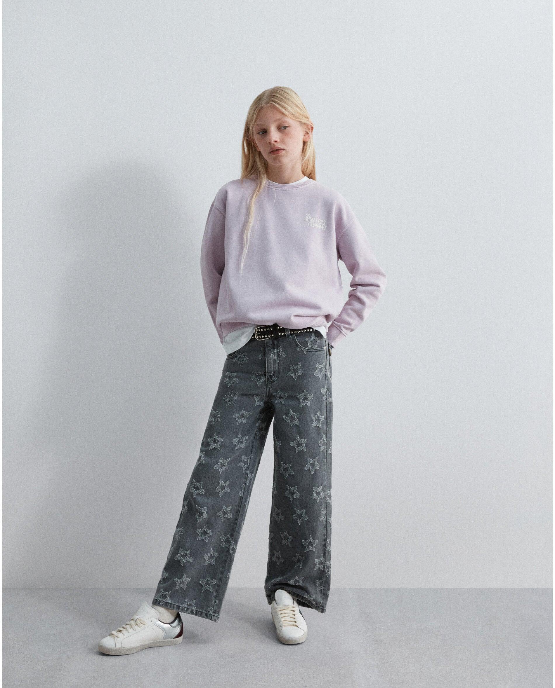 Sweatshirt Relaxed Fit com Estampado Posterior Infantil Lilás-3