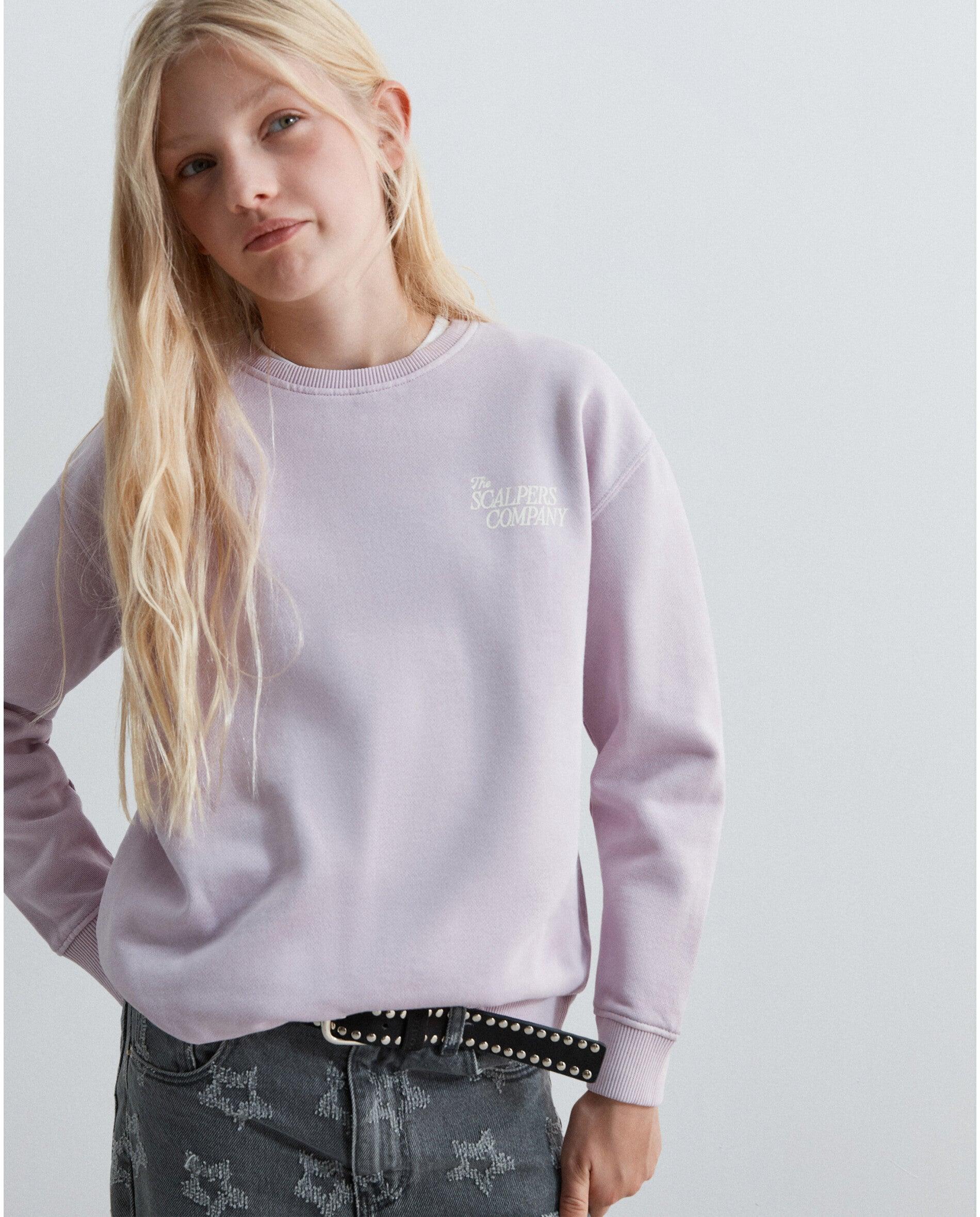 Sweatshirt Relaxed Fit com Estampado Posterior Infantil Lilás-4