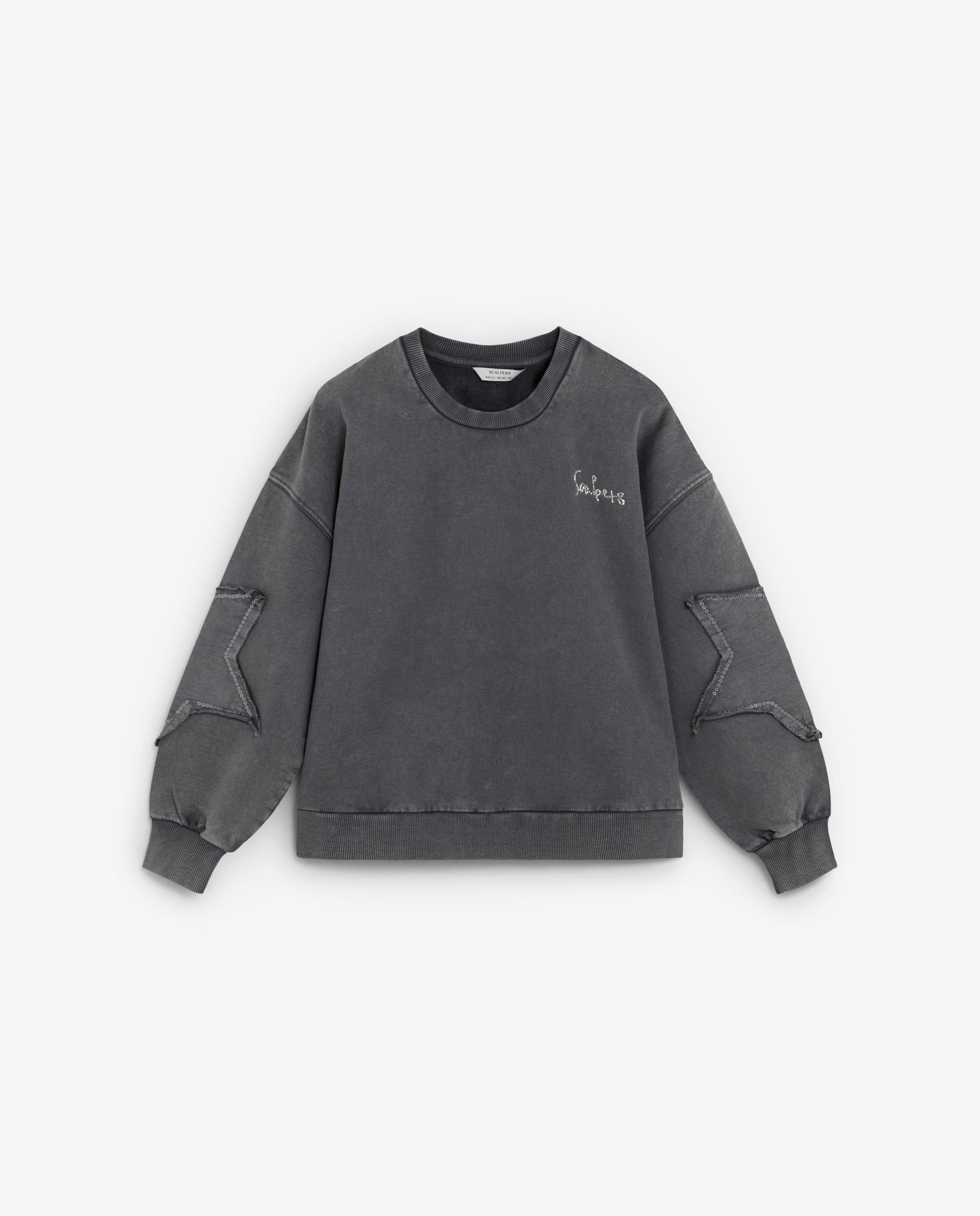Imagem 0 de Sweatshirt Infantil com Patches em Forma de Estrela e Lantejoulas Decorativas