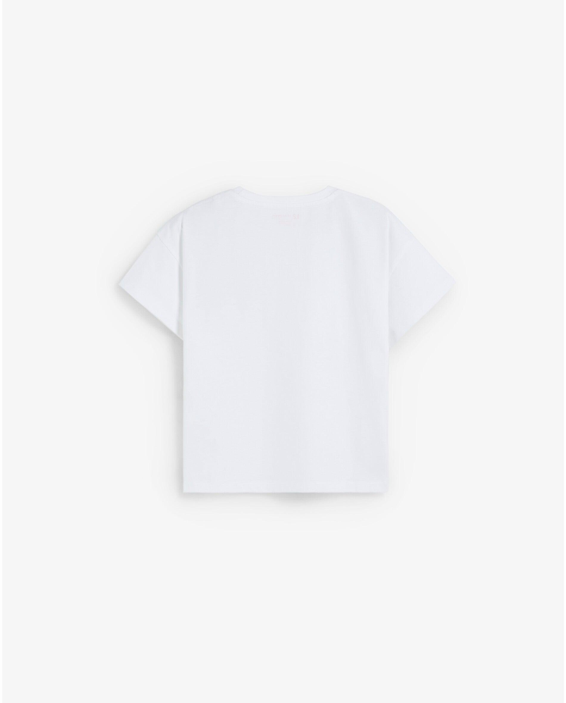 T-shirt Relaxed Fit com Detalhe de Strass no Peito Branco-5