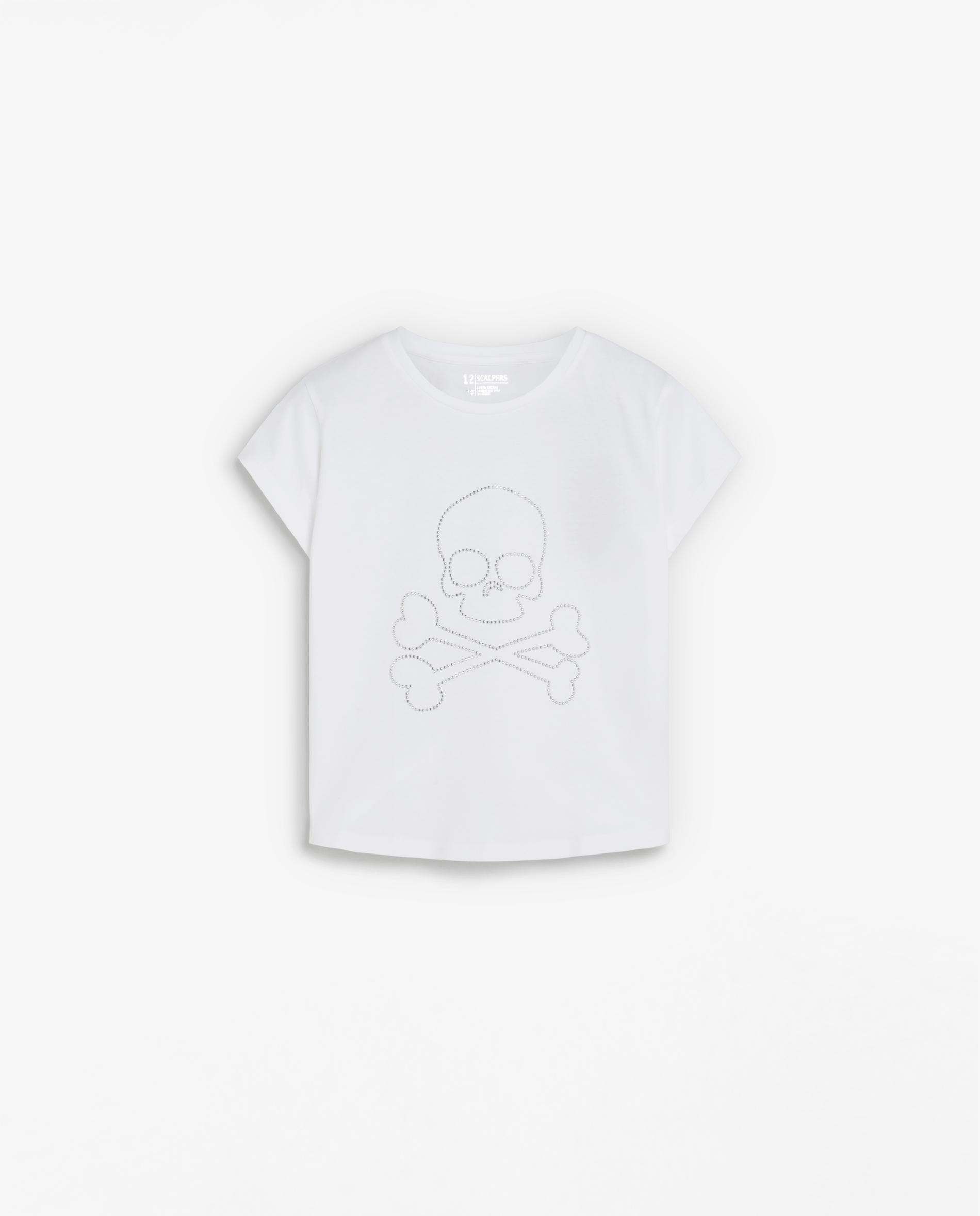 Imagem 0 de T-shirt Infantil de Manga Curta com Caveira de Strass