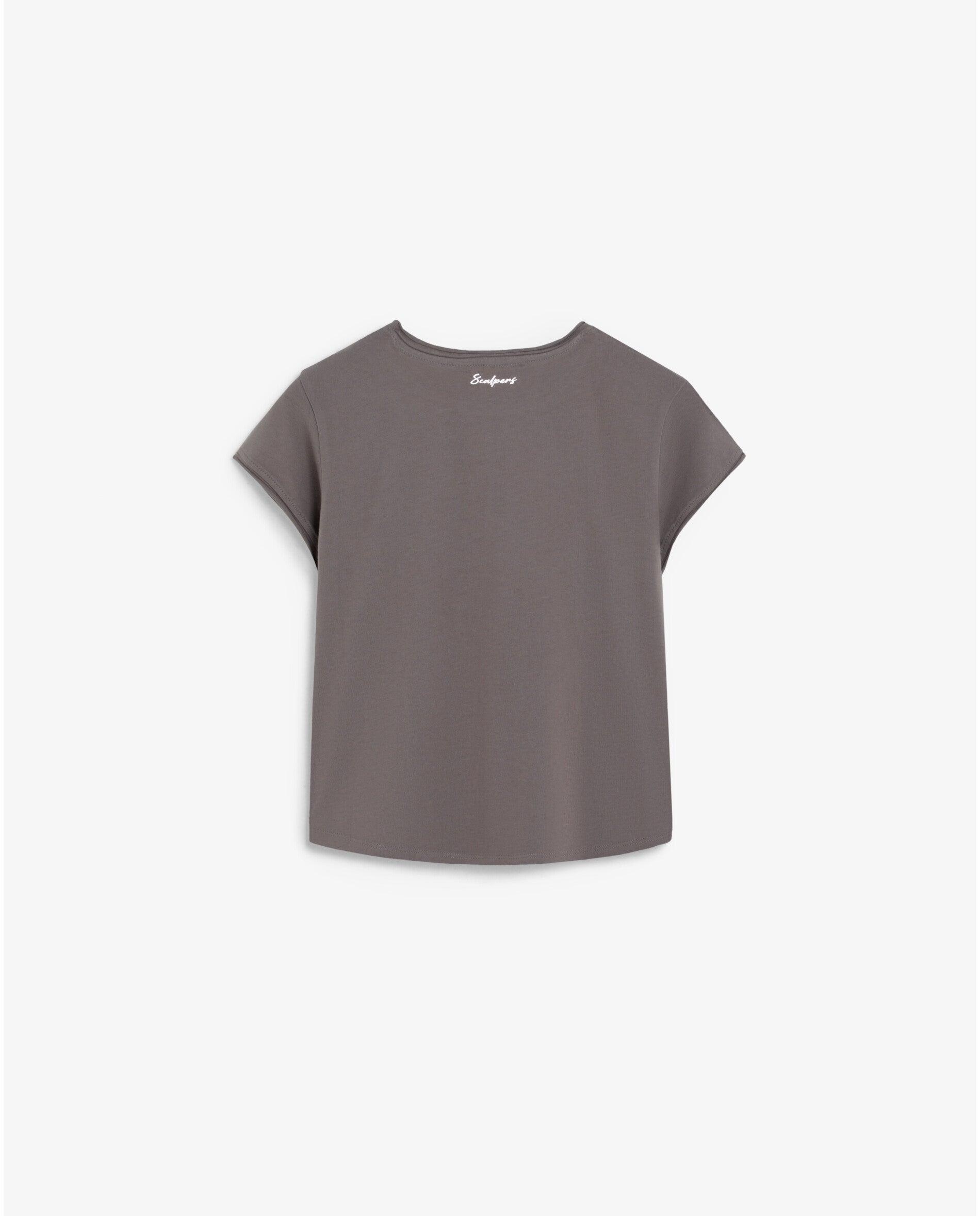 T-shirt Regular Fit Infantil com Caveira Metalizada Antracite-2