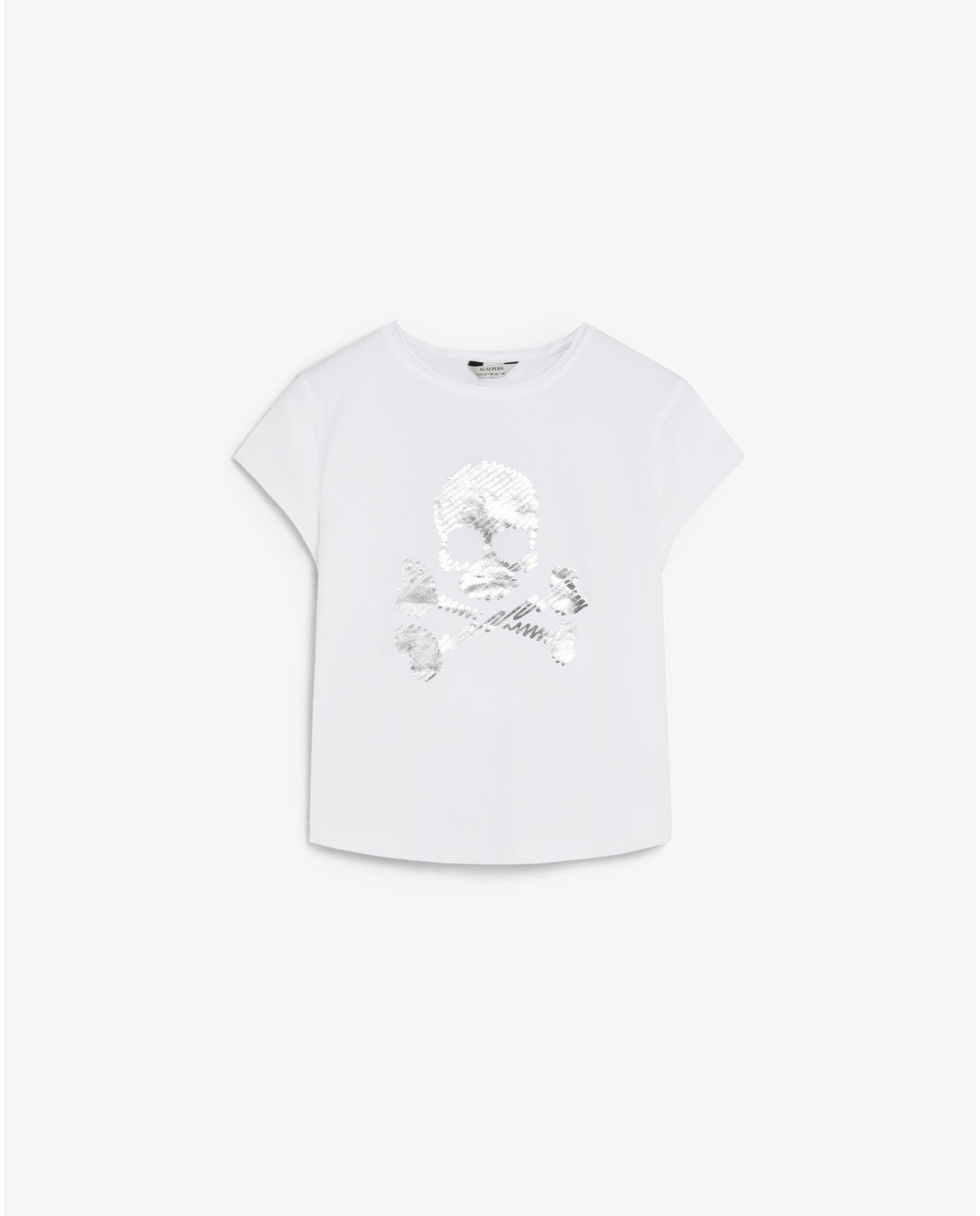 Imagem 0 de T-shirt Regular Fit Infantil com Caveira Metalizada