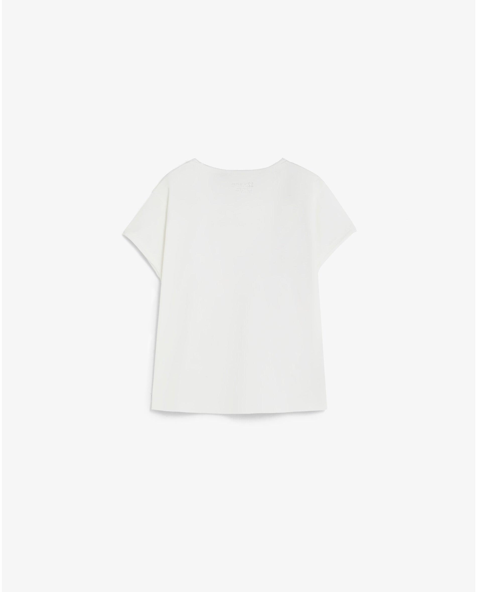 T-shirt Infantil de Manga Curta com Caveira Frontal Branco-2