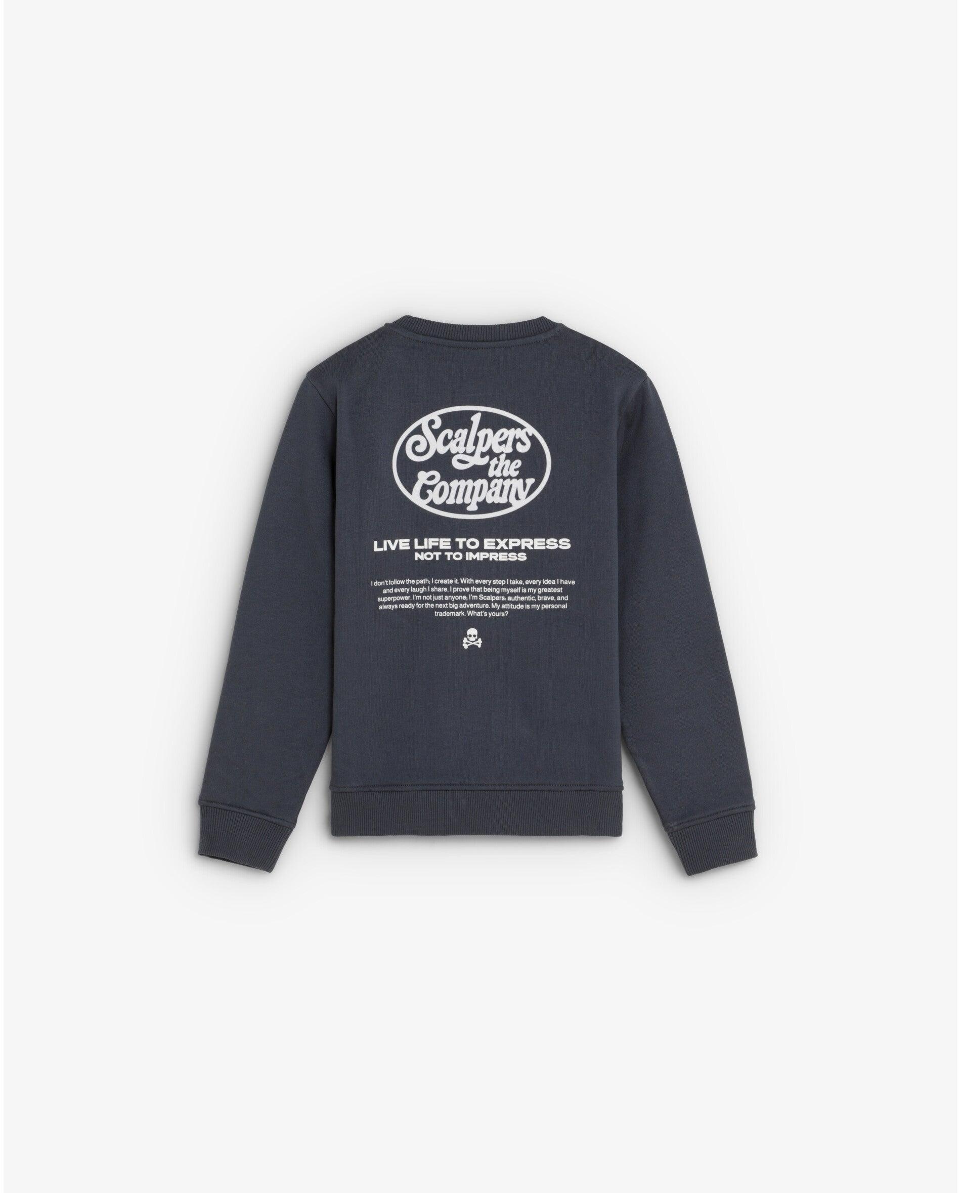 Sweatshirt Infantil com Gola Redonda e Print Posterior Navy-2