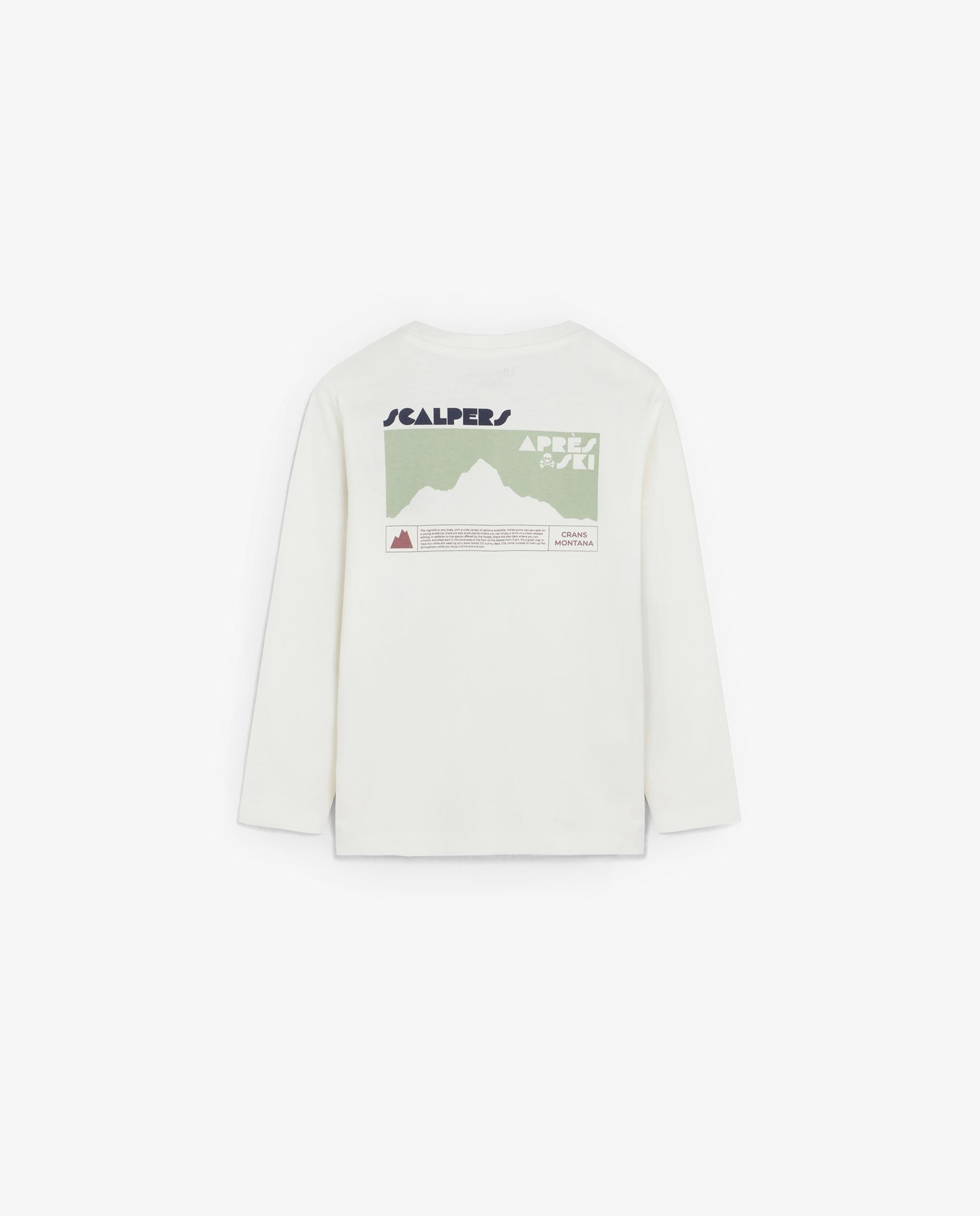 T-shirt Infantil de Manga Comprida com Estampado Posterior Branco-2