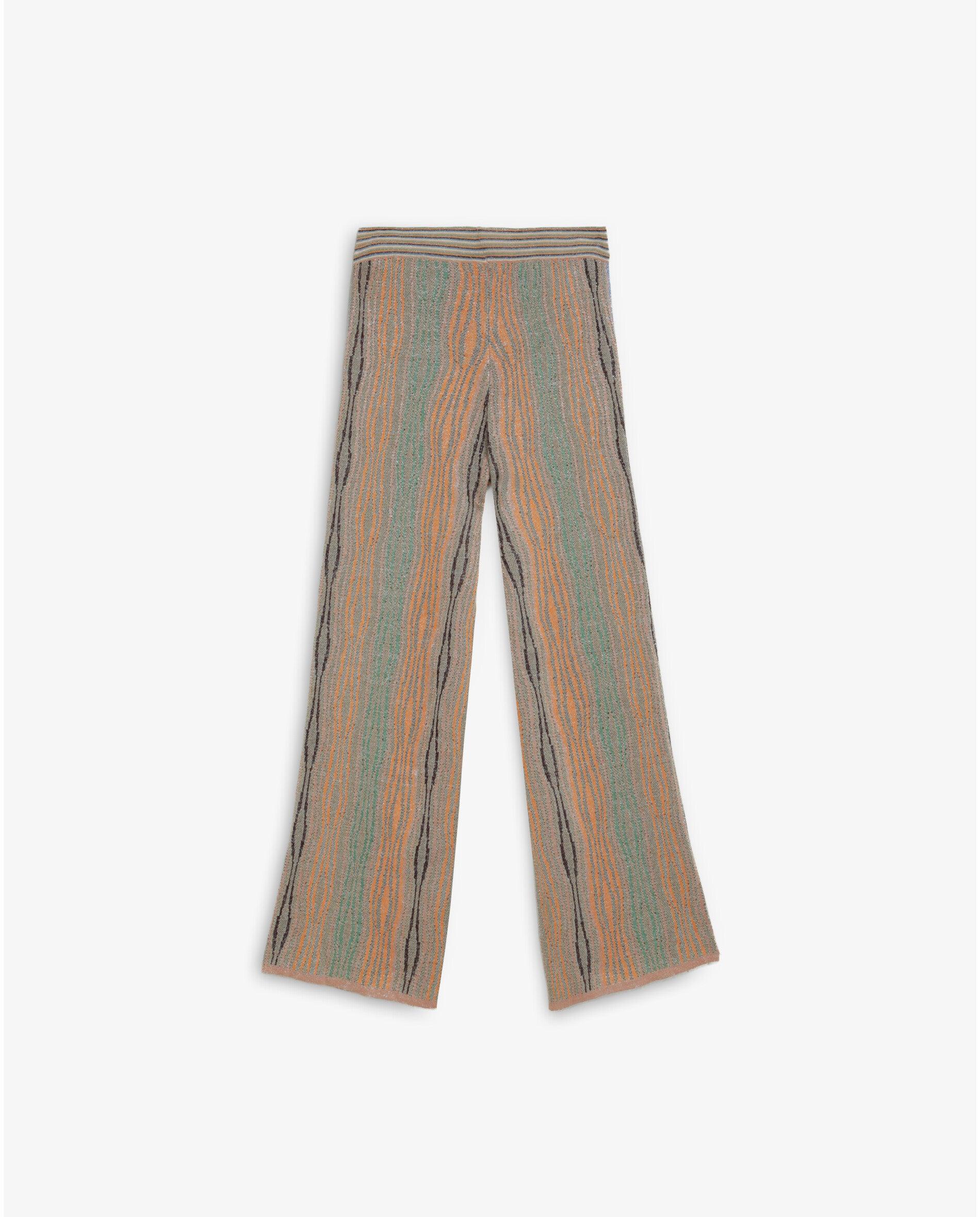 Calças de Malha com Cintura Elástica e Estampado em Zigzag Multicolor-5