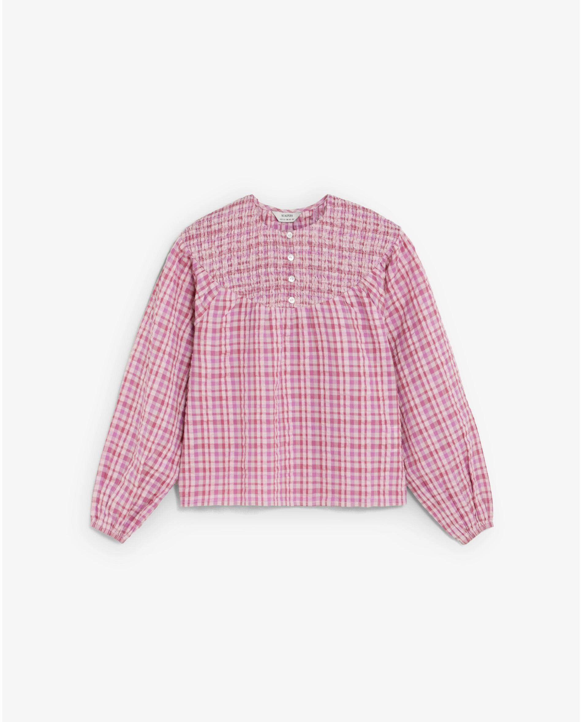 Imagem 0 de Blusa Aos Quadrados Vichy com Mangas Abalonadas