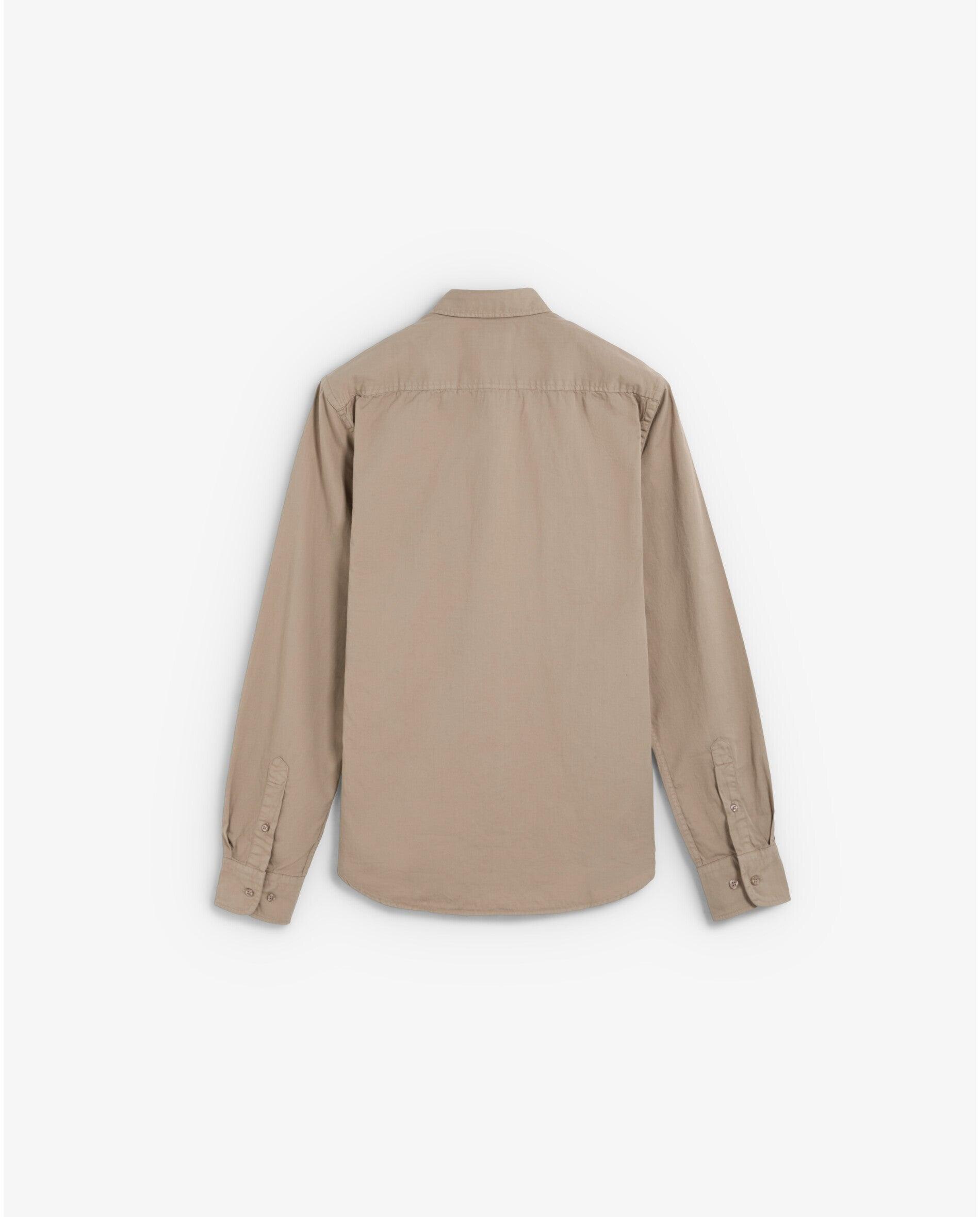 Camisa Regular Fit com Caveira Bordada Taupe-6