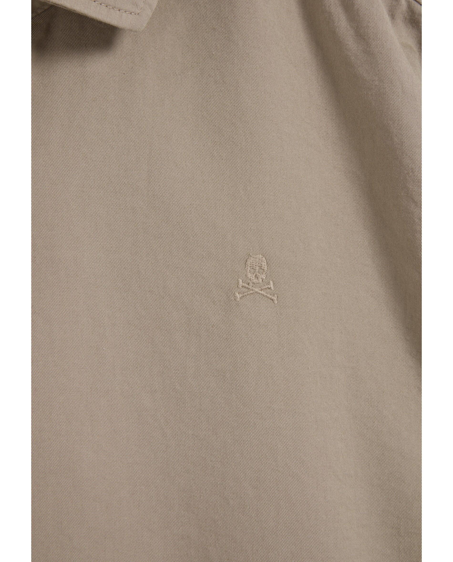 Camisa Regular Fit com Caveira Bordada Taupe-7
