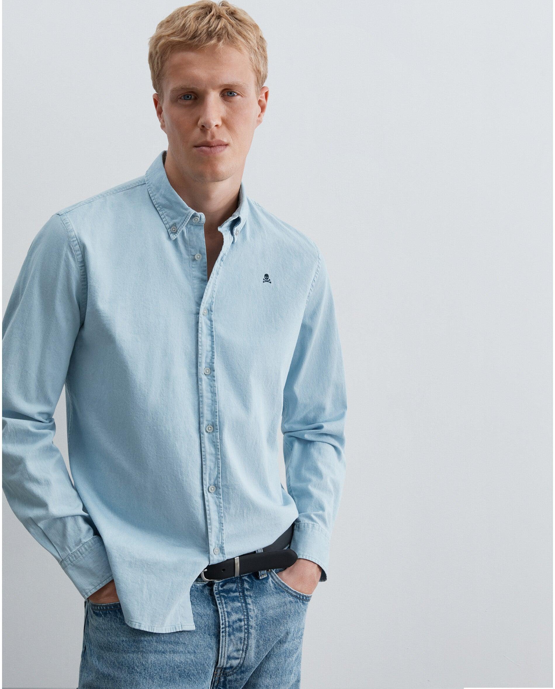 Imagem 0 de Camisa Jeans Regular Fit de Manga Comprida
