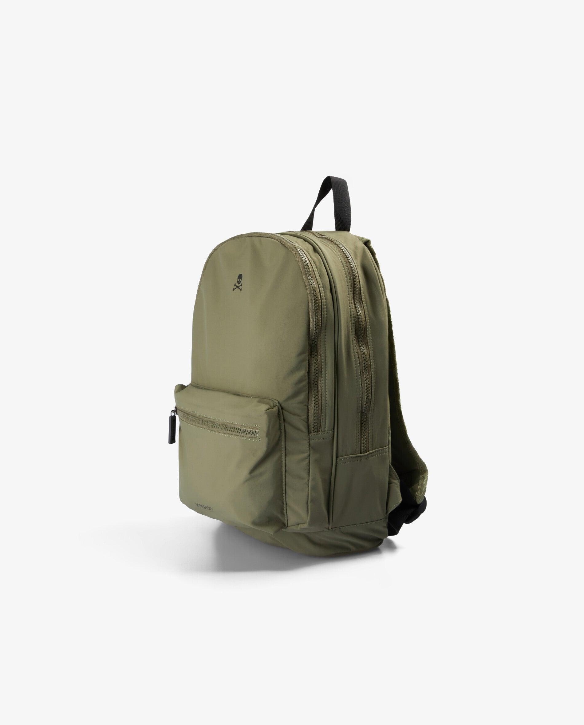 Mochila em Tecido Técnico com Parte Posterior Reforçada Caqui-3
