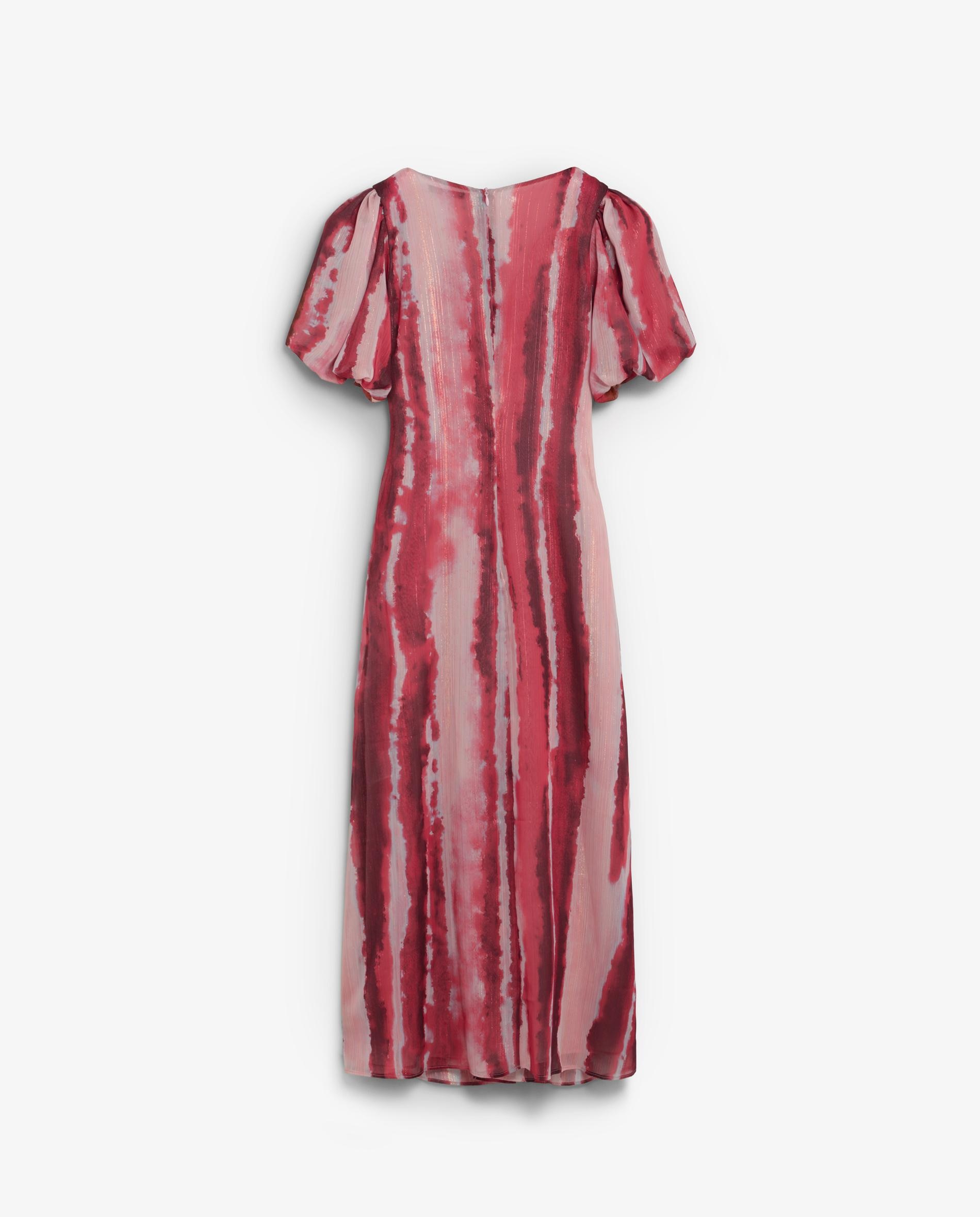 Vestido Midi Tie Dye de Manga Curta Multicolor-5