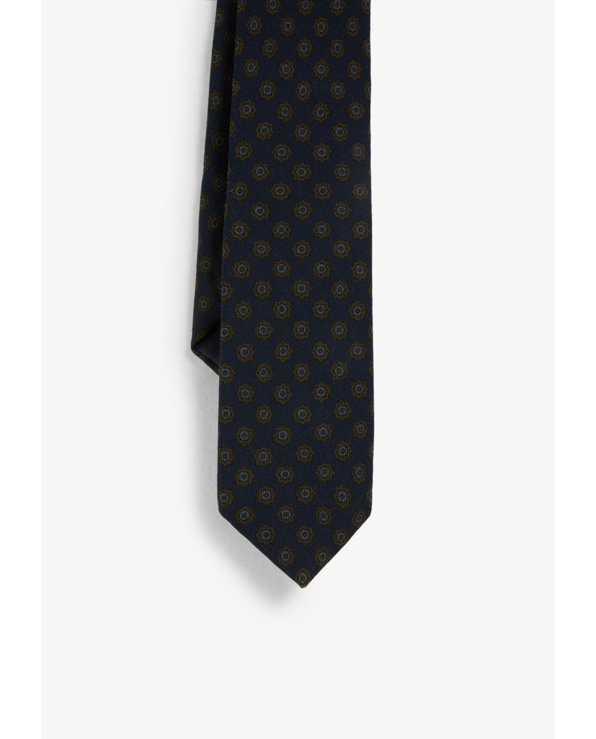 Gravata de Seda Estampada Navy-2